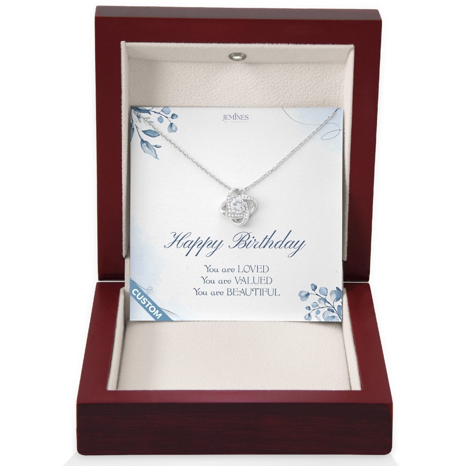 Birthday Love Knot Necklace Custom Gift