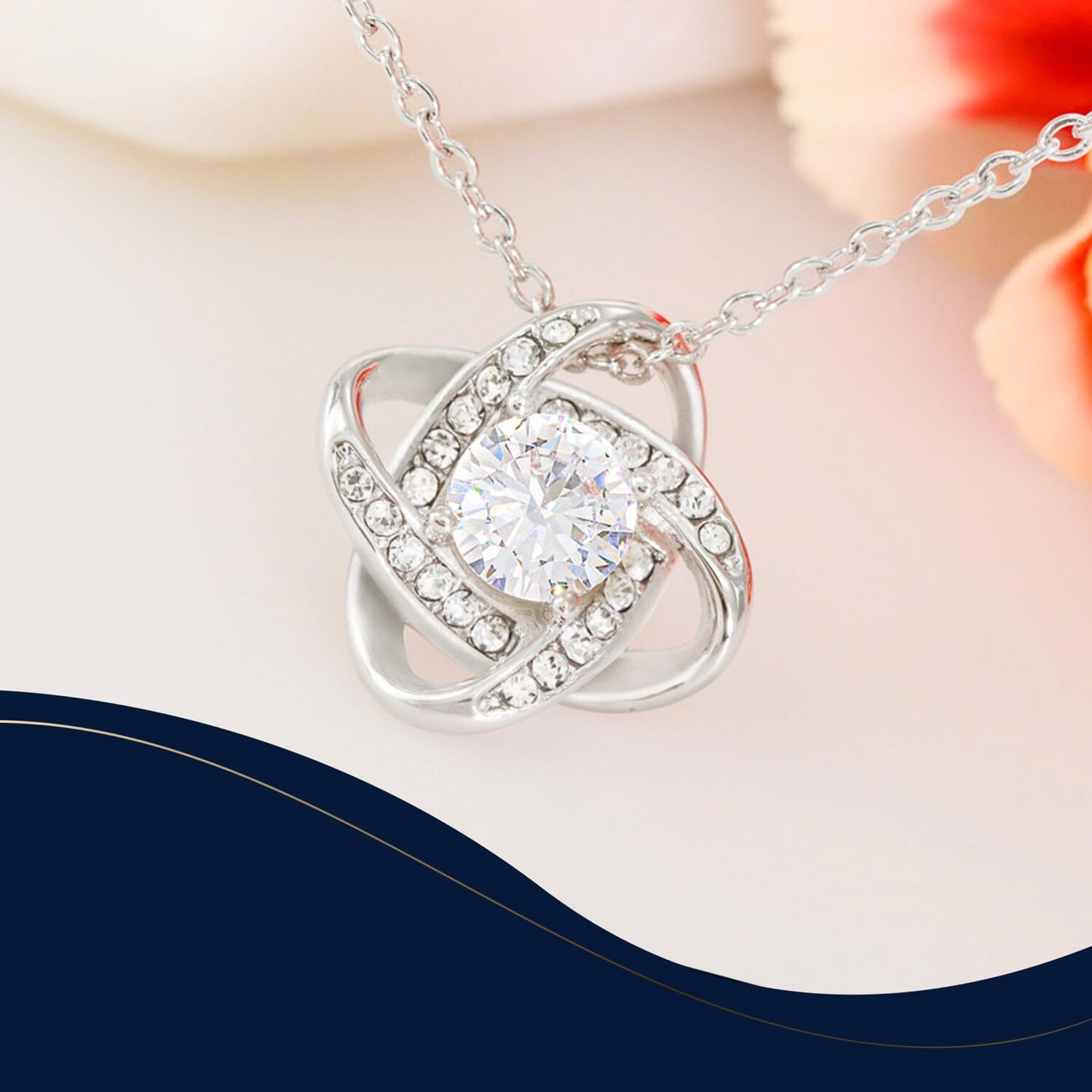Birthday Love Knot Necklace Elegant Custom Gift - JEMINES