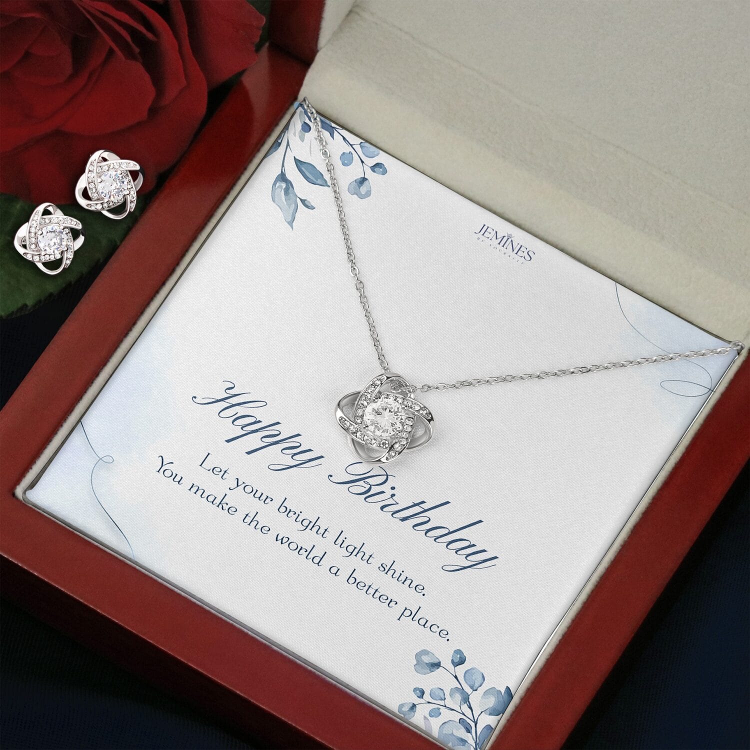 Birthday Love Knot Set Necklace Elegant Custom Gift - JEMINES