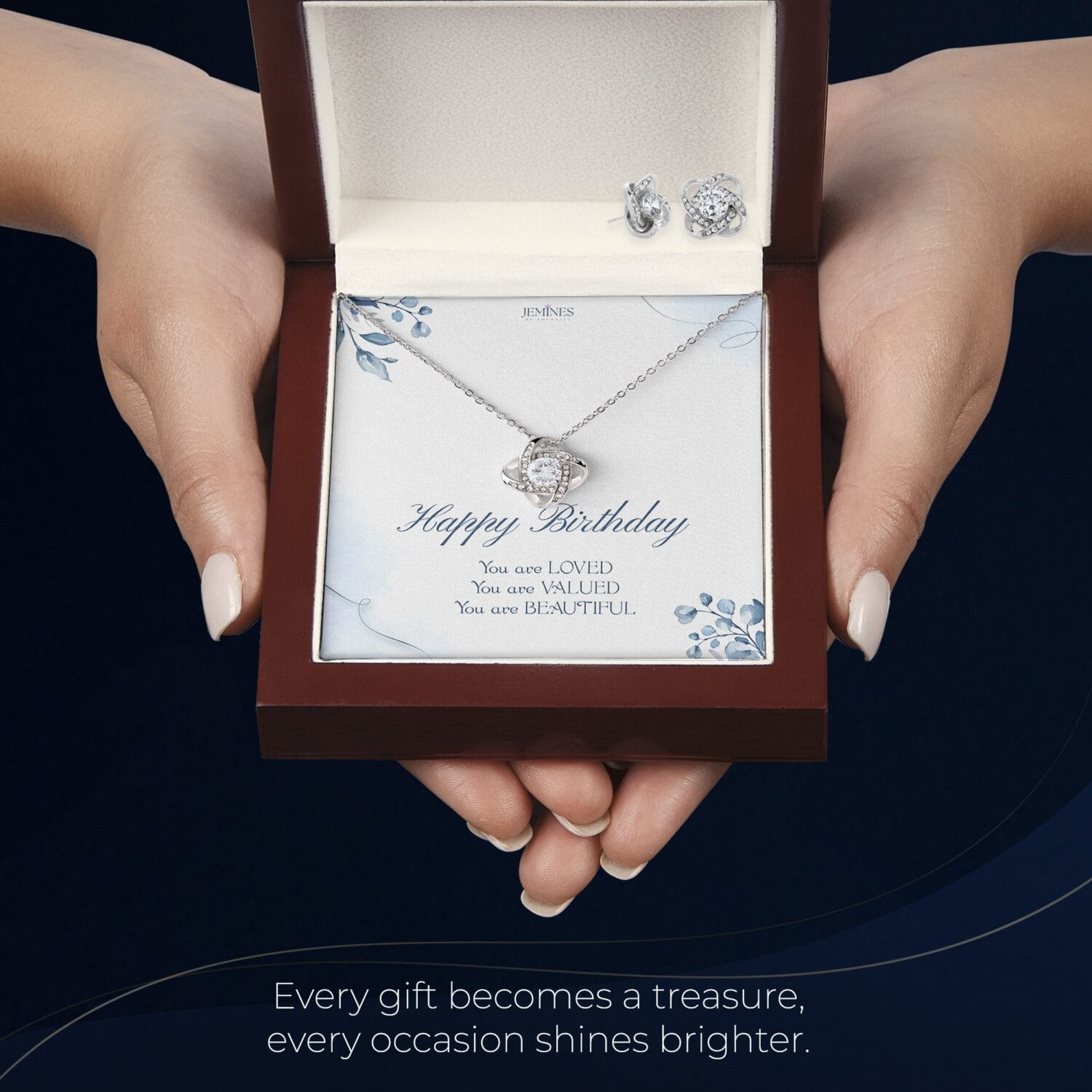 Birthday Love Knot Set Necklace Elegant Custom Gift - JEMINES