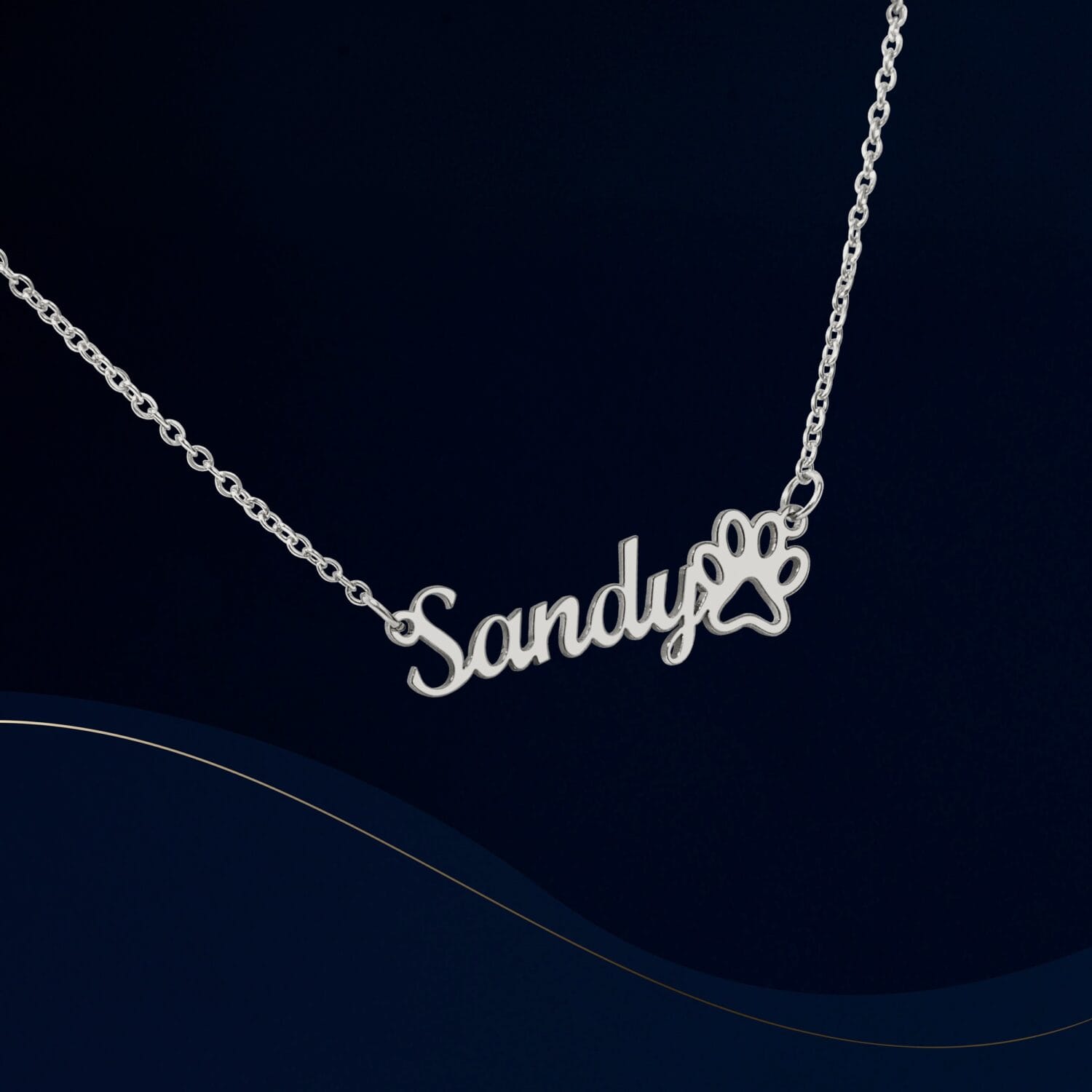 Custom Name Paw Print Necklace Elegant Gift - JEMINES