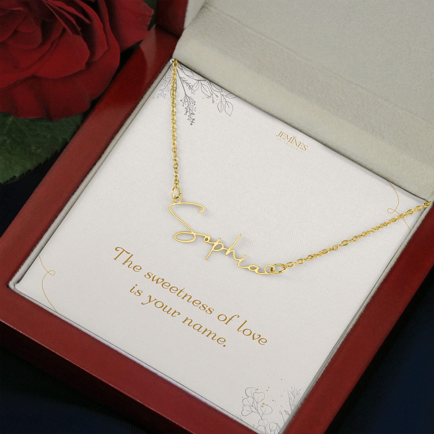 Custom Signature Name Gold Necklace Elegant Gift - JEMINES