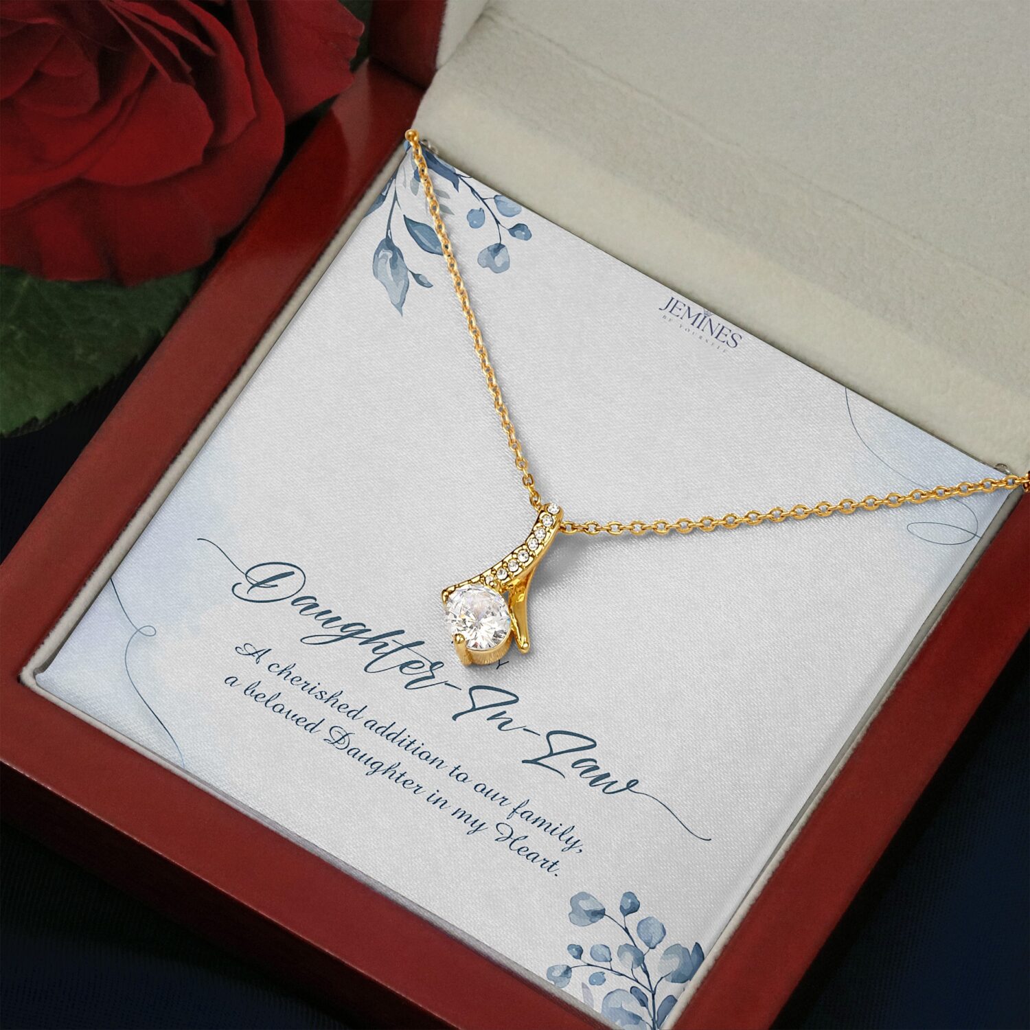 Daughter-In-Law Alluring Beauty Gold Necklace Elegant Gift - JEMINES
