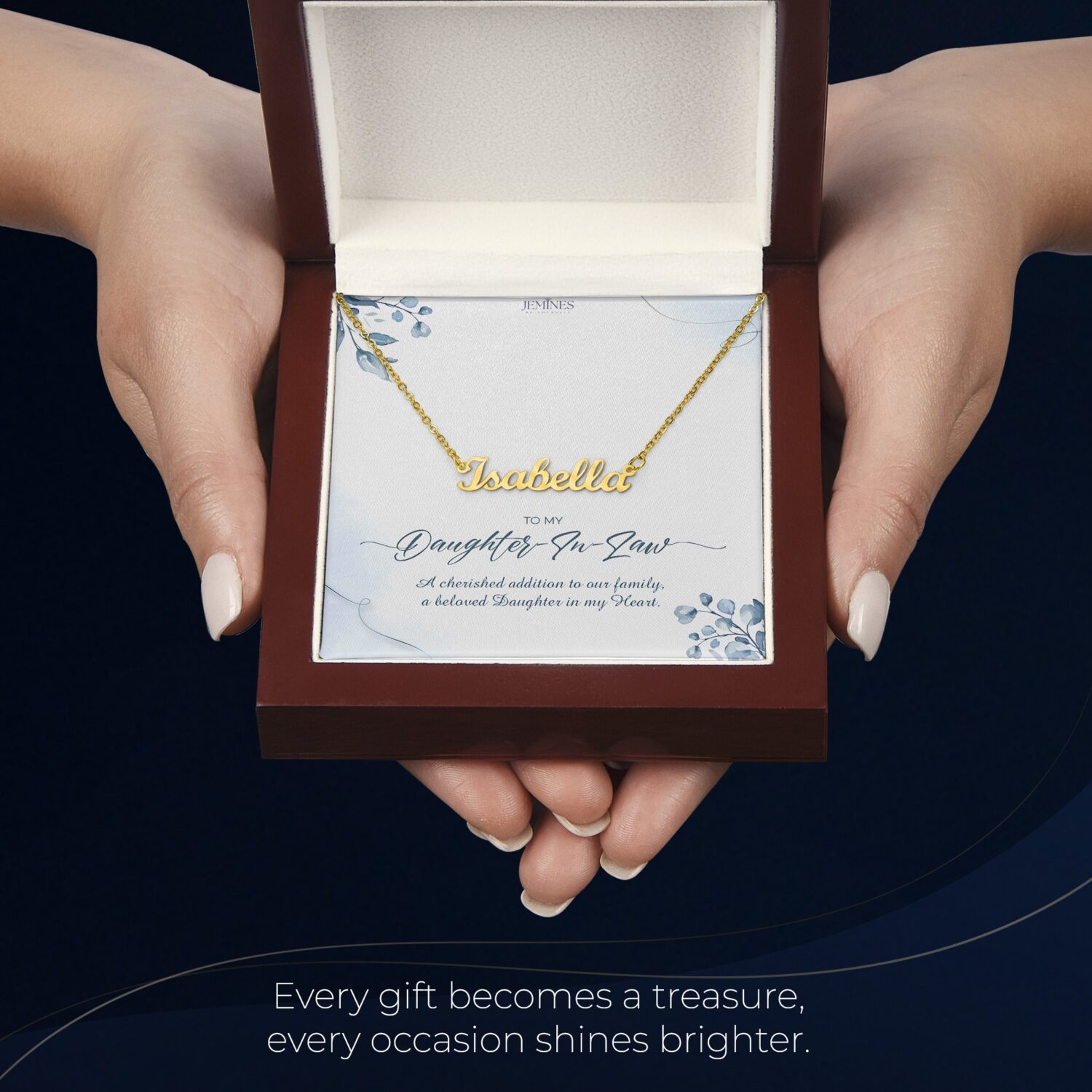 Daughter-In-Law Custom Name Gold Necklace Elegant Gift - JEMINES