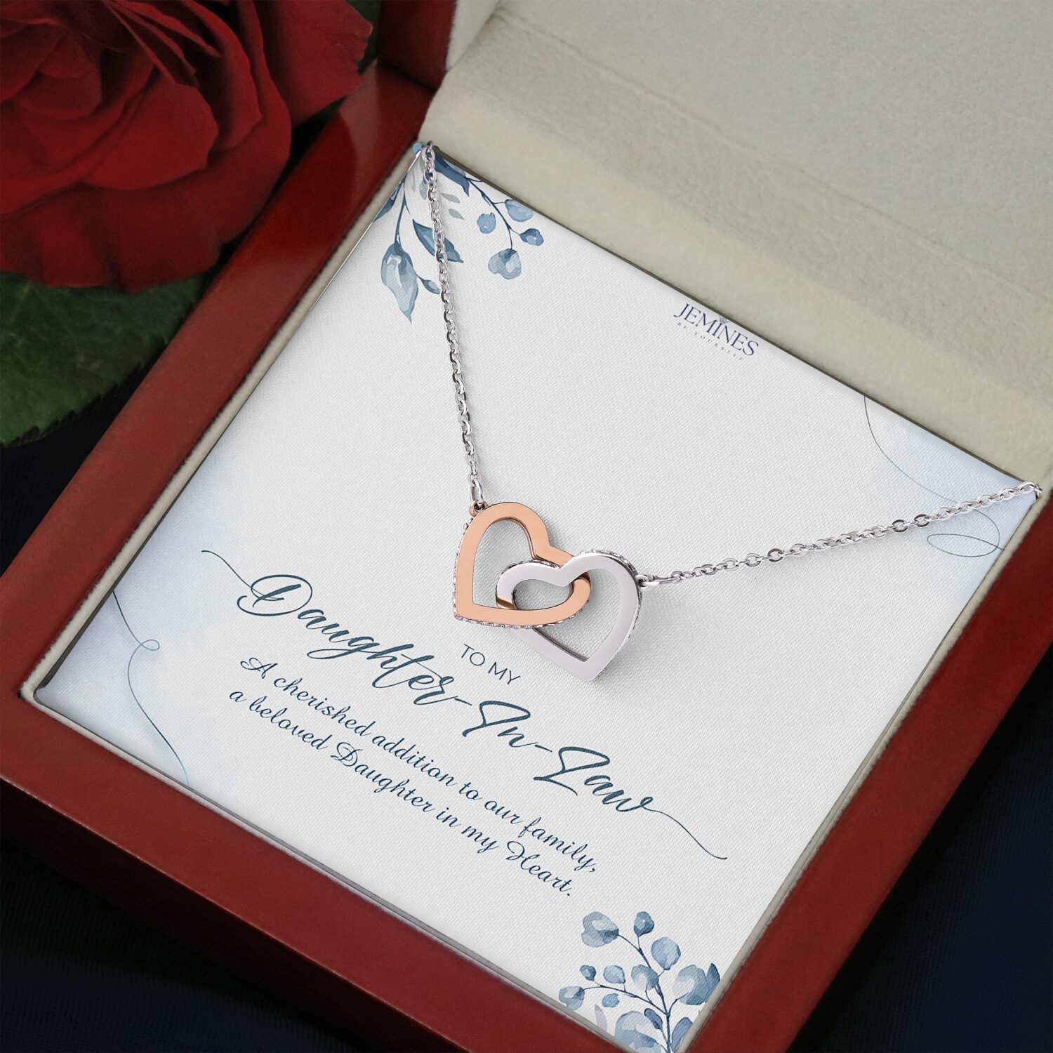 Daughter-In-Law Interlocking Hearts Necklace Elegant Gift - JEMINES