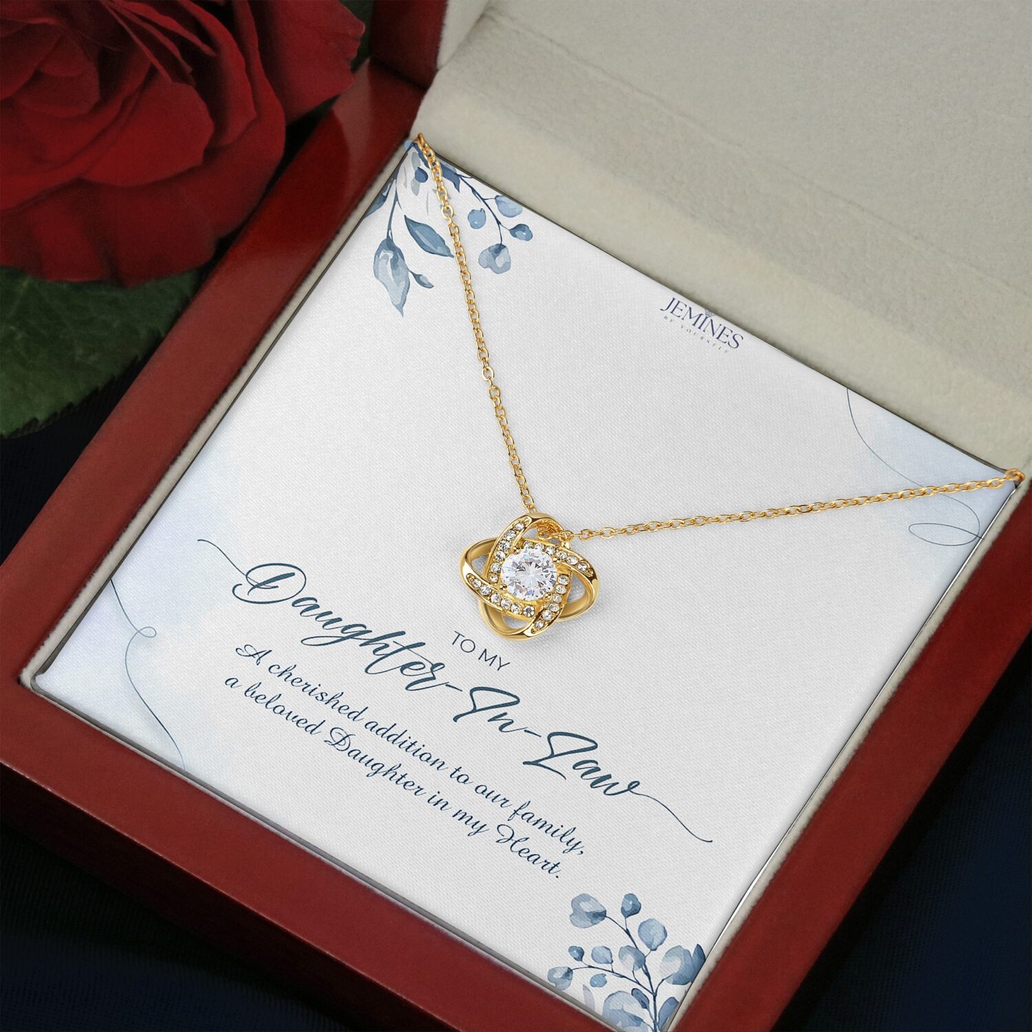 Daughter-In-Law Love Knot Gold Necklace Elegant Gift - JEMINES