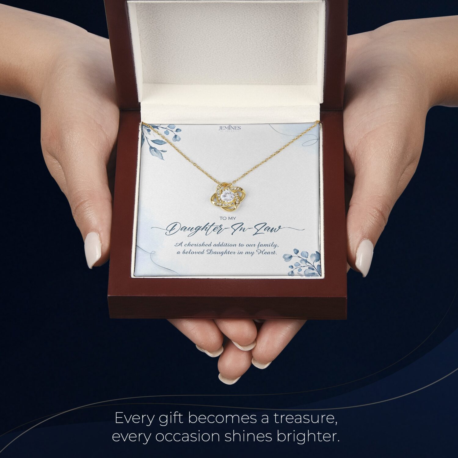 Daughter-In-Law Love Knot Gold Necklace Elegant Gift - JEMINES