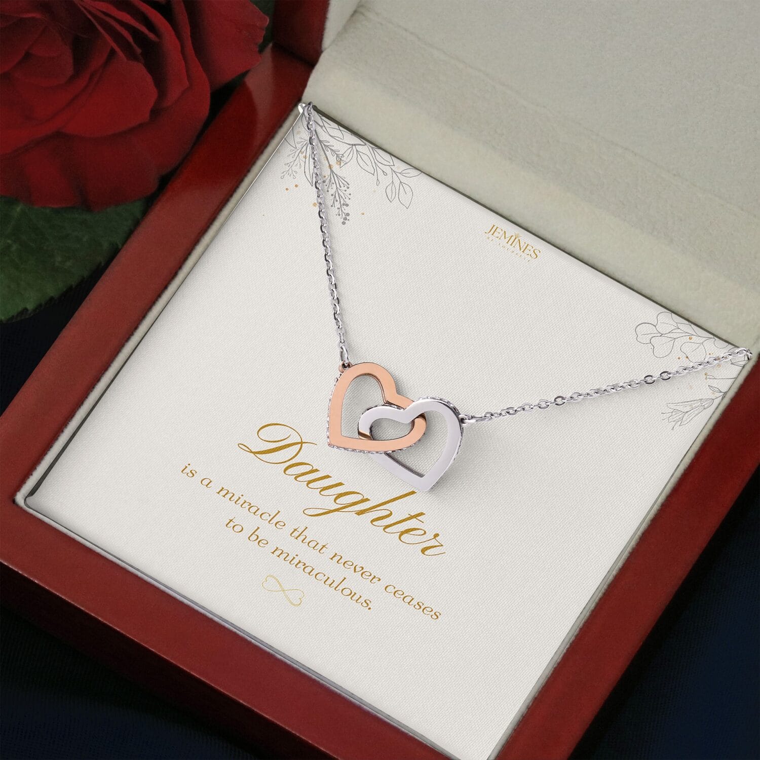 Daughter Interlocking Hearts Necklace Elegant Gift - JEMINES