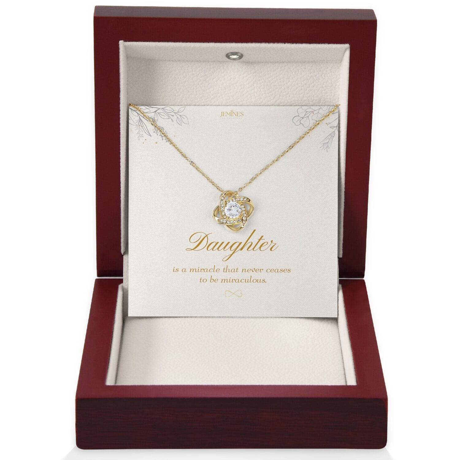 Daughter Love Knot Gold Necklace Gift