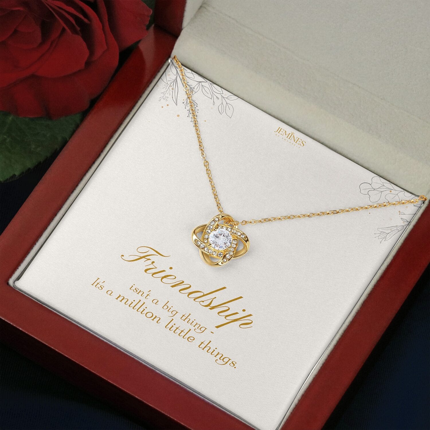Friend Love Knot Gold Necklace Elegant Gift - JEMINES