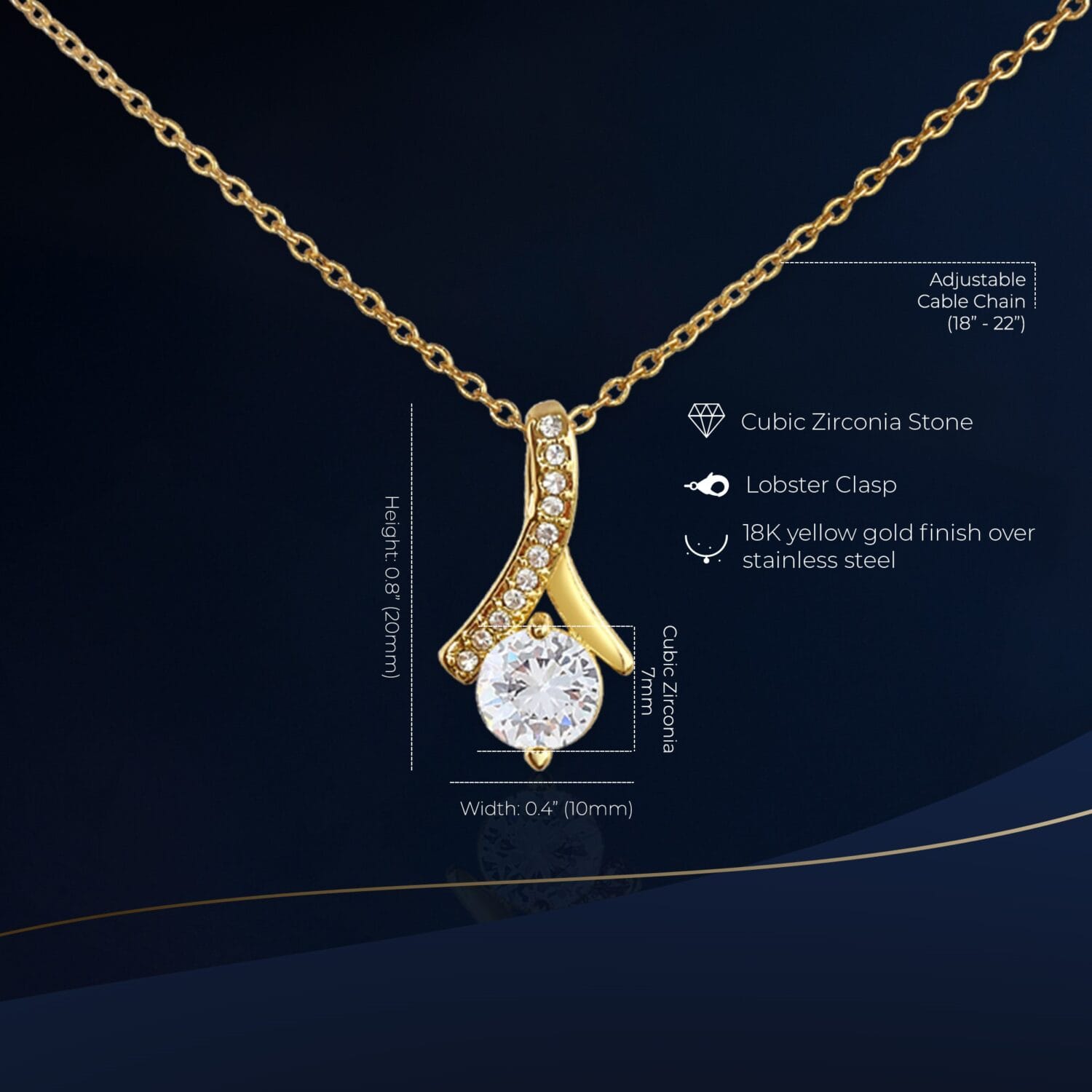 Godmother Alluring Beauty Gold Necklace Elegant Gift - JEMINES