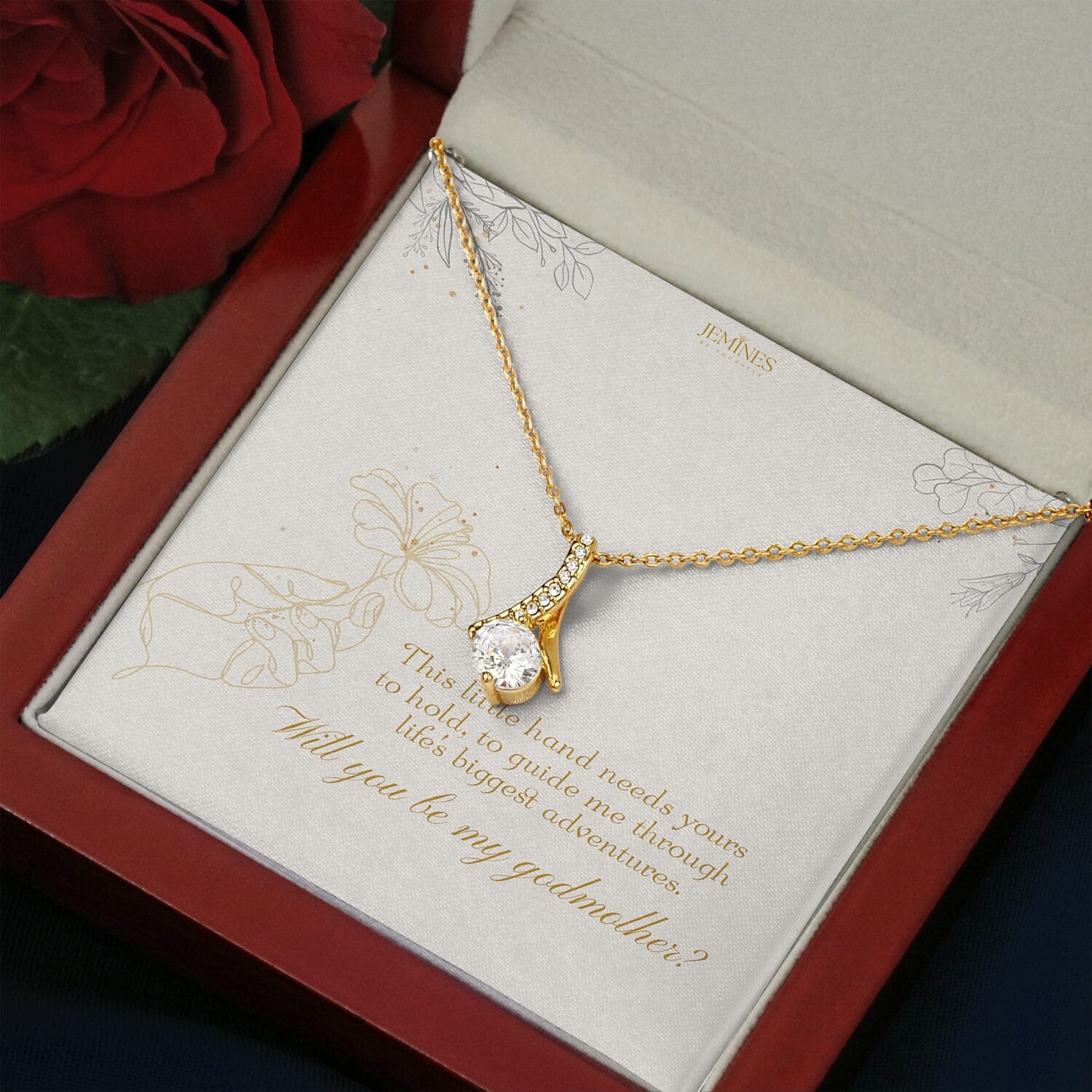 Godmother Alluring Beauty Gold Necklace Elegant Gift - JEMINES