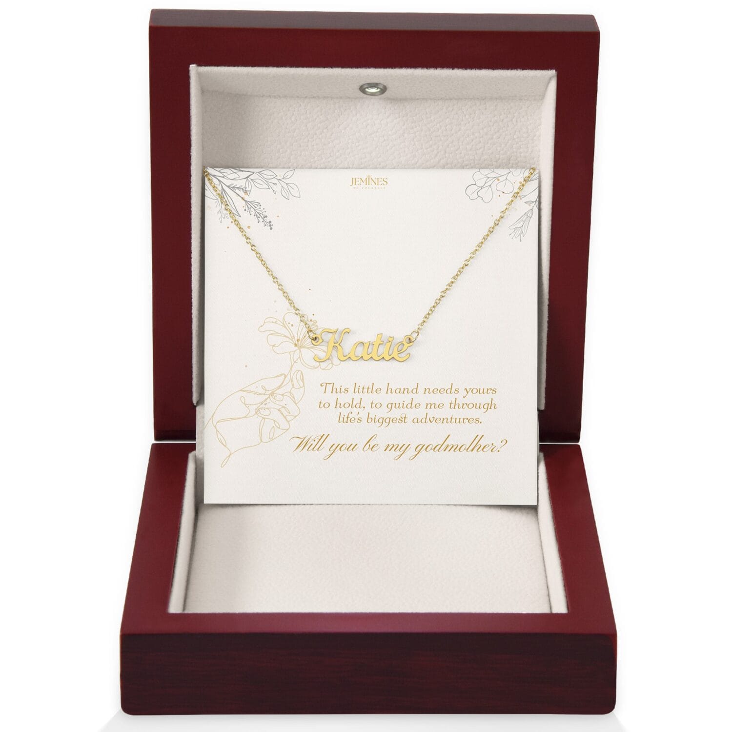 Godmother Custom Name Gold Necklace Gift