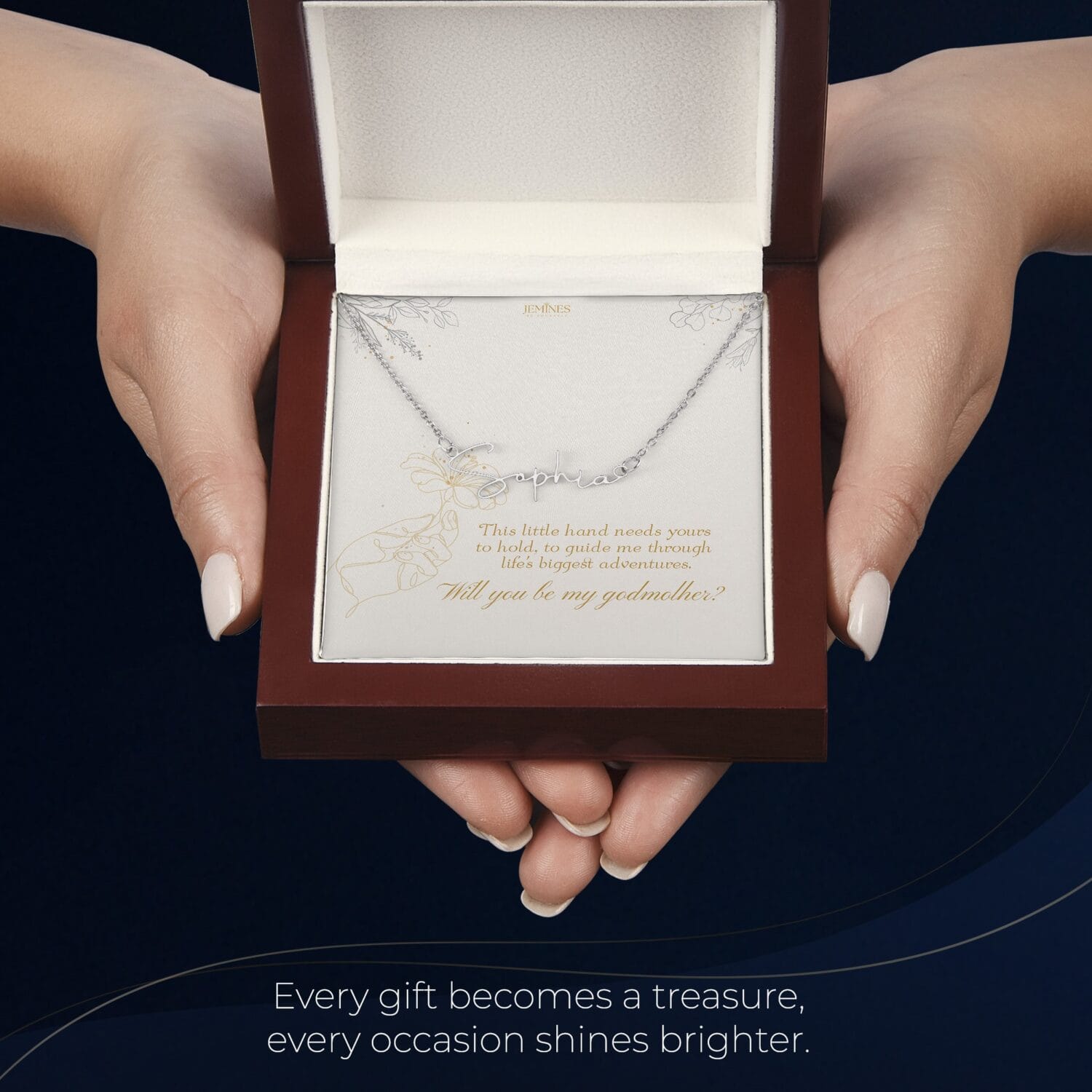 Godmother Custom Signature Name Necklace Gift - JEMINES