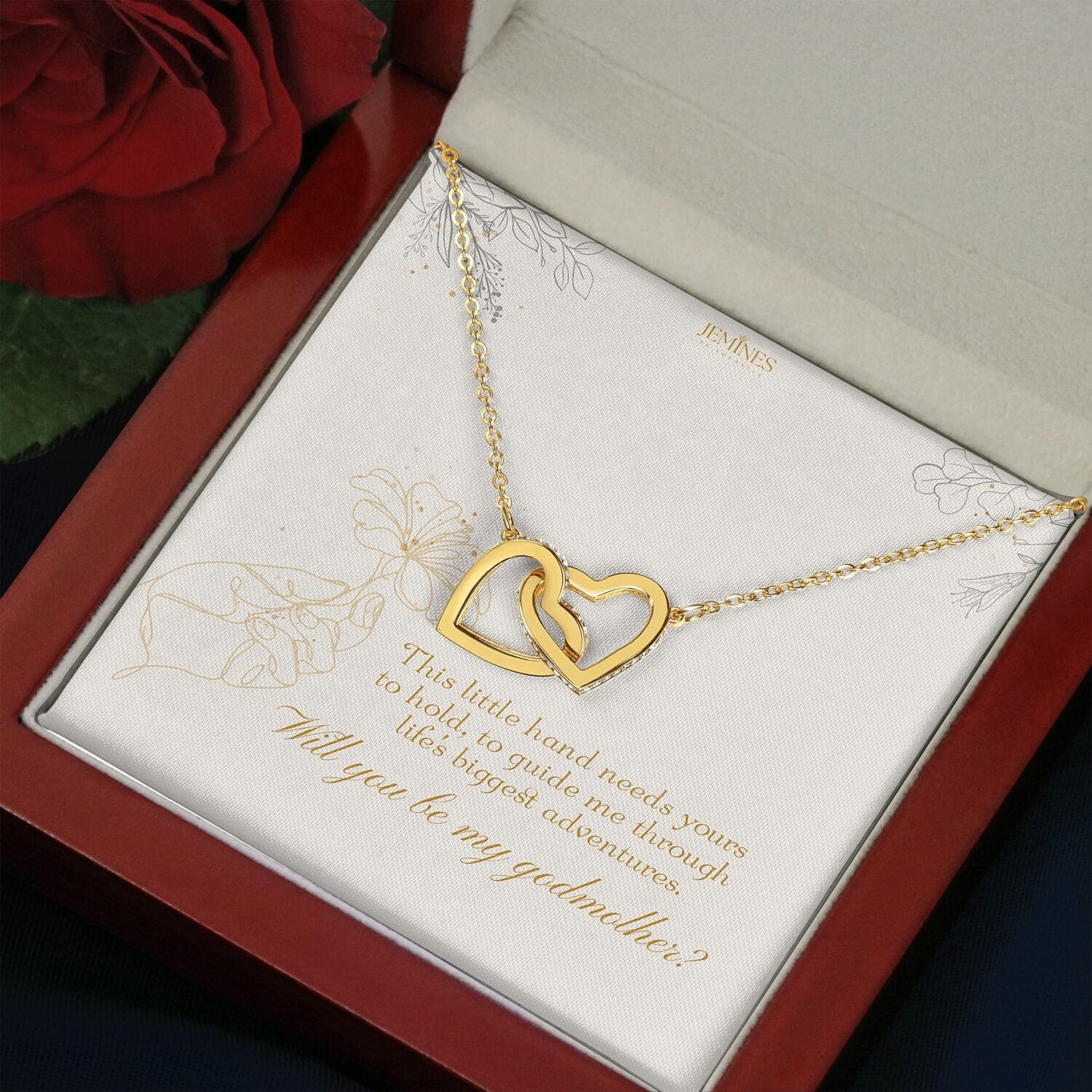 Godmother Interlocking Gold Necklace Elegant Gift - JEMINES