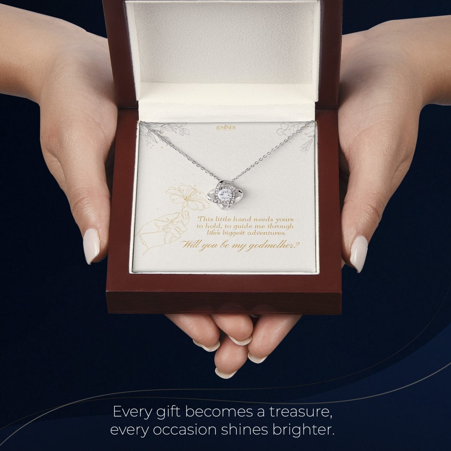 Godmother Love Knot Necklace Elegant Gift - JEMINES