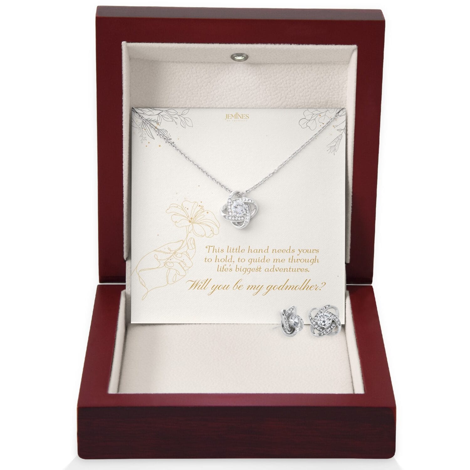 Godmother Love Knot Set Necklace Gift