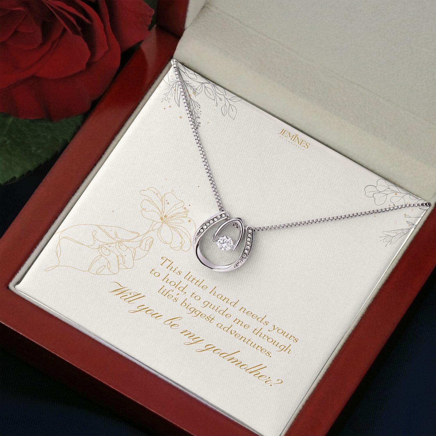 Godmother Lucky in Love Necklace Elegant Gift - JEMINES