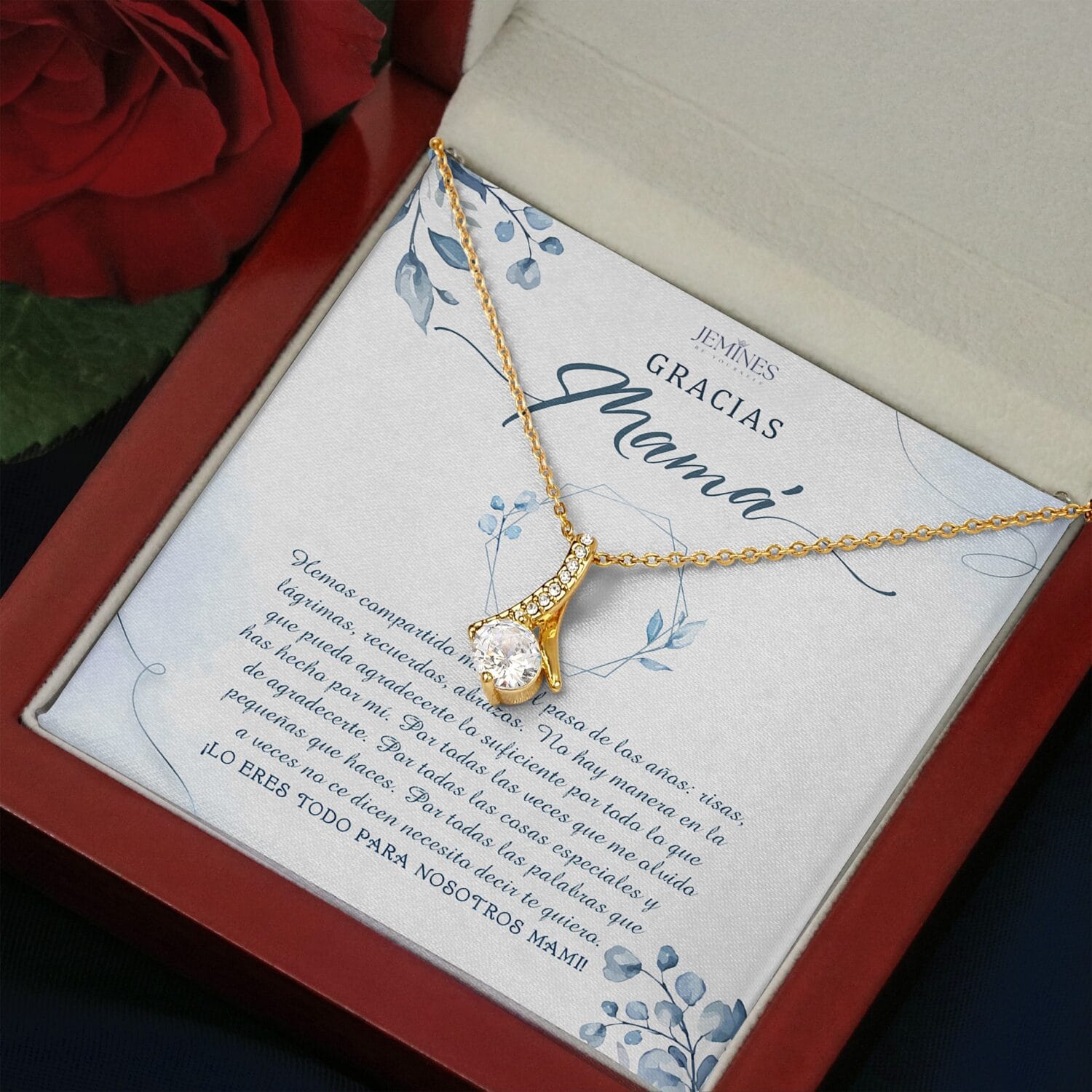 Gracias Mama Alluring Beauty Gold Necklace Elegant Gift - JEMINES