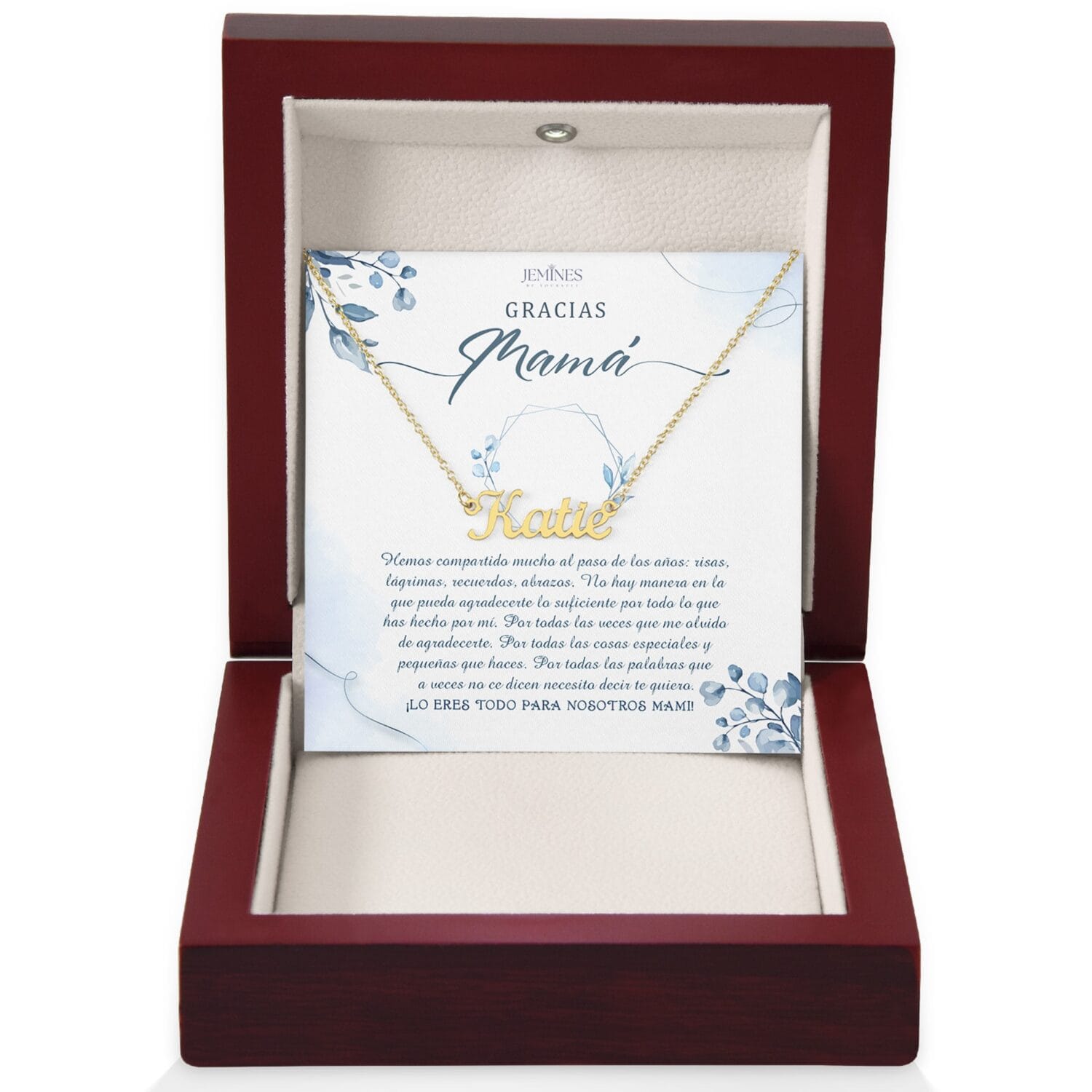 Gracias Mama Custom Name Gold Necklace Gift