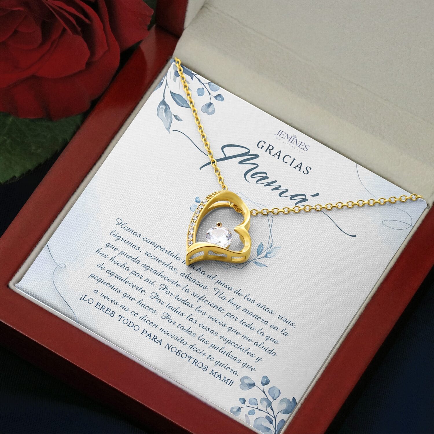 Gracias Mama Forever Love Gold Necklace Elegant Gift - JEMINES