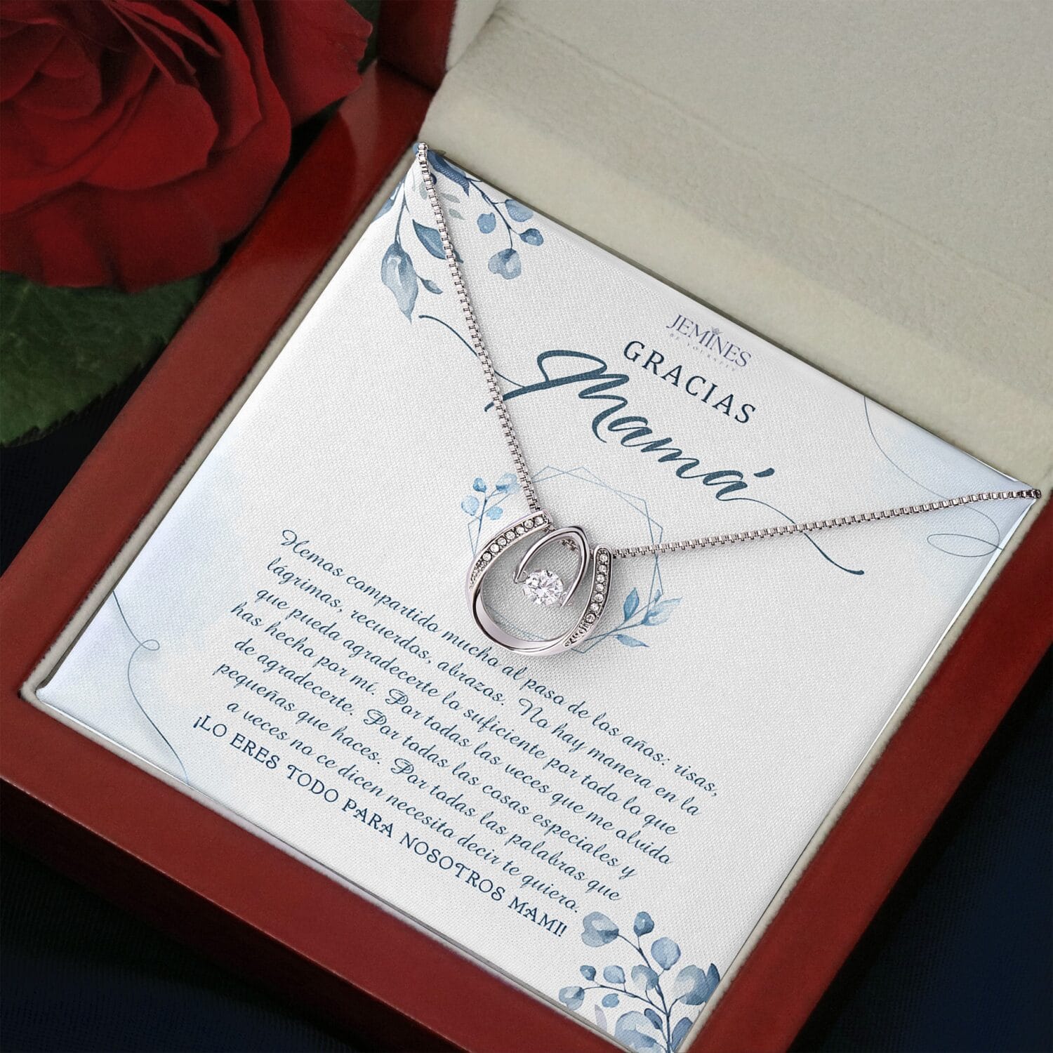 Gracias Mama Lucky in Love Necklace Elegant Gift - JEMINES