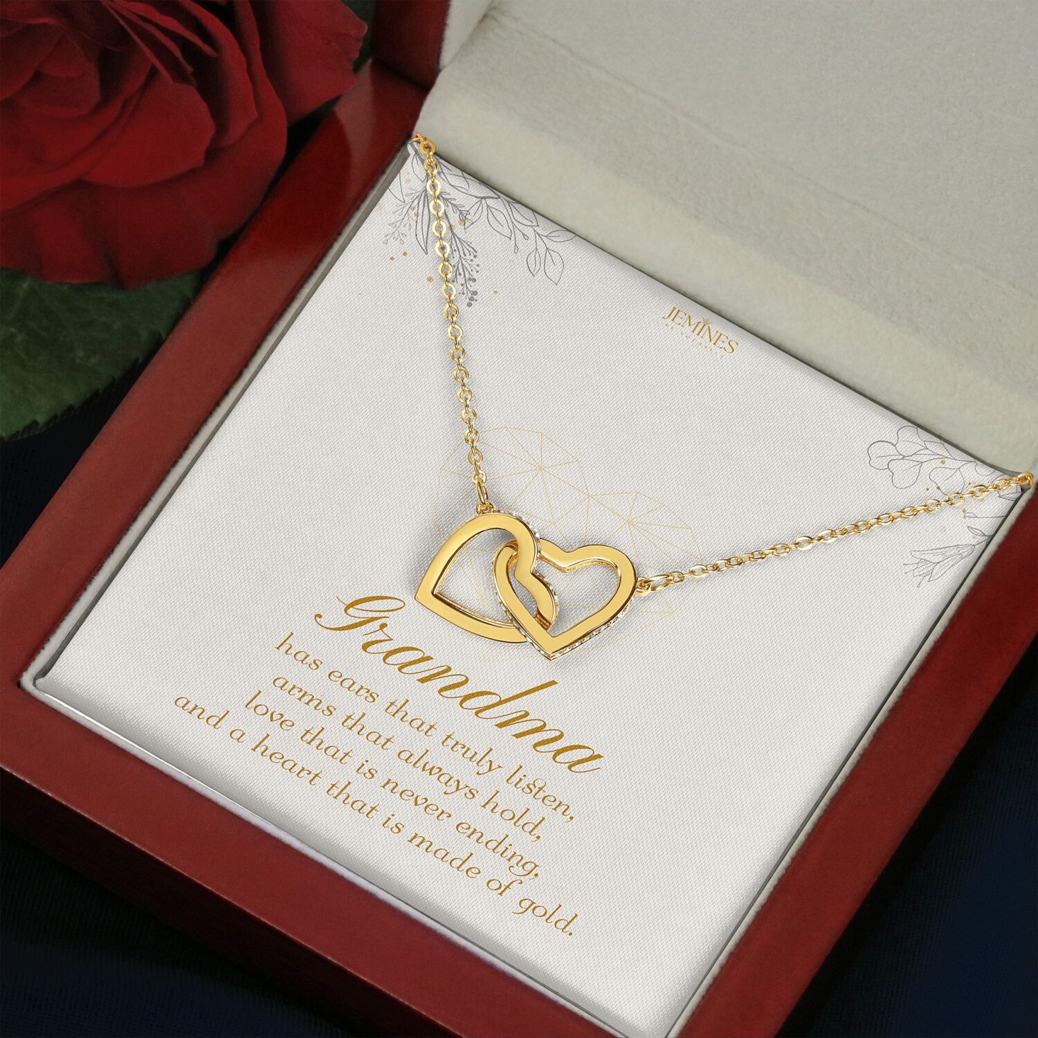 Grandma Interlocking Gold Necklace Elegant Gift - JEMINES