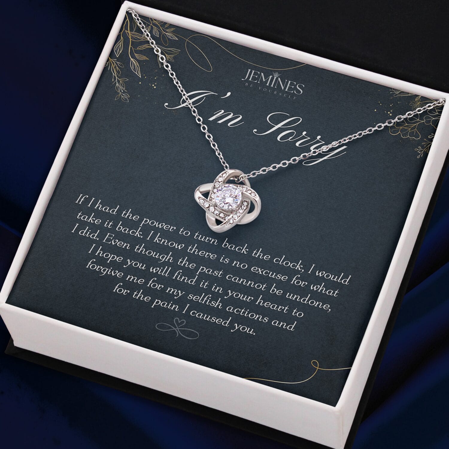 I'm Sorry Love Knot Necklace Elegant Apology Gift - JEMINES
