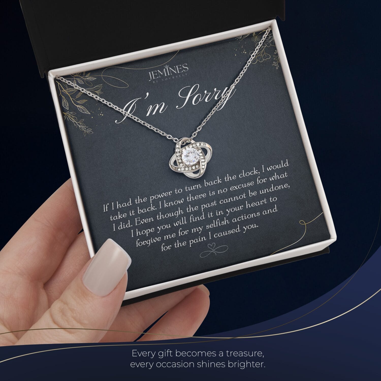I'm Sorry Love Knot Necklace Elegant Apology Gift - JEMINES