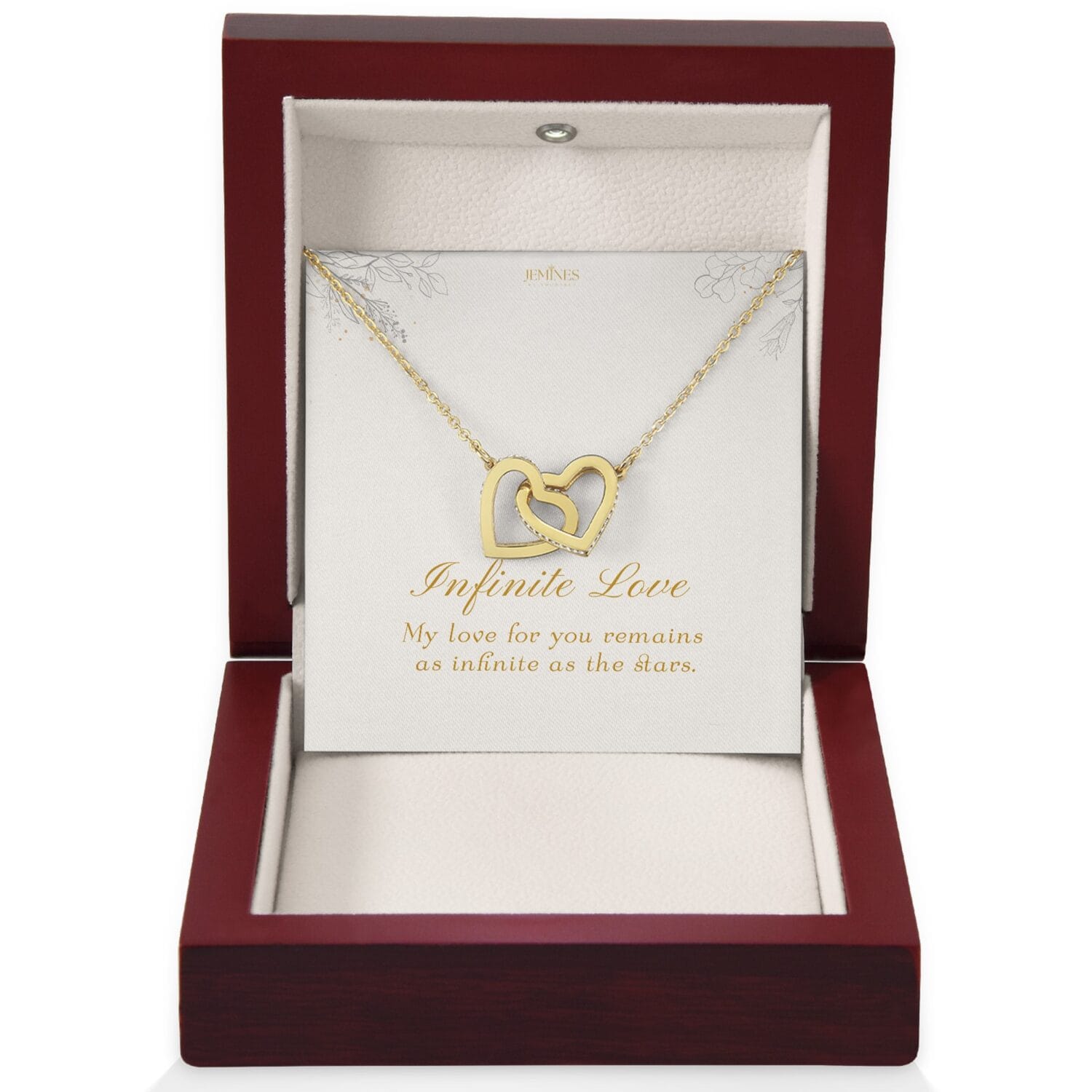 Interlocking Heart Gold Necklace Elegant Gift