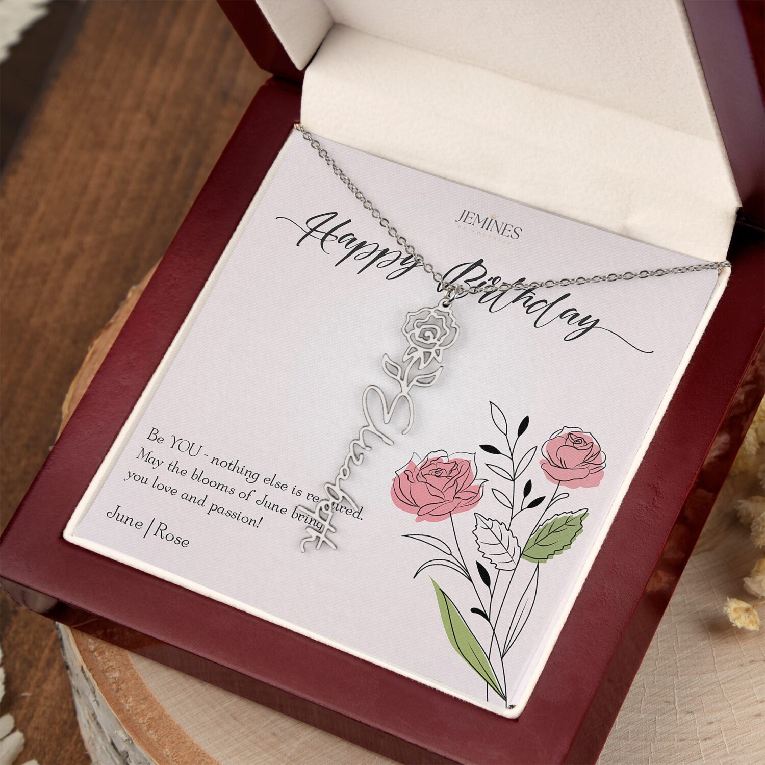 Alternative view of June Birth Flower Necklace Custom Elegant Gift