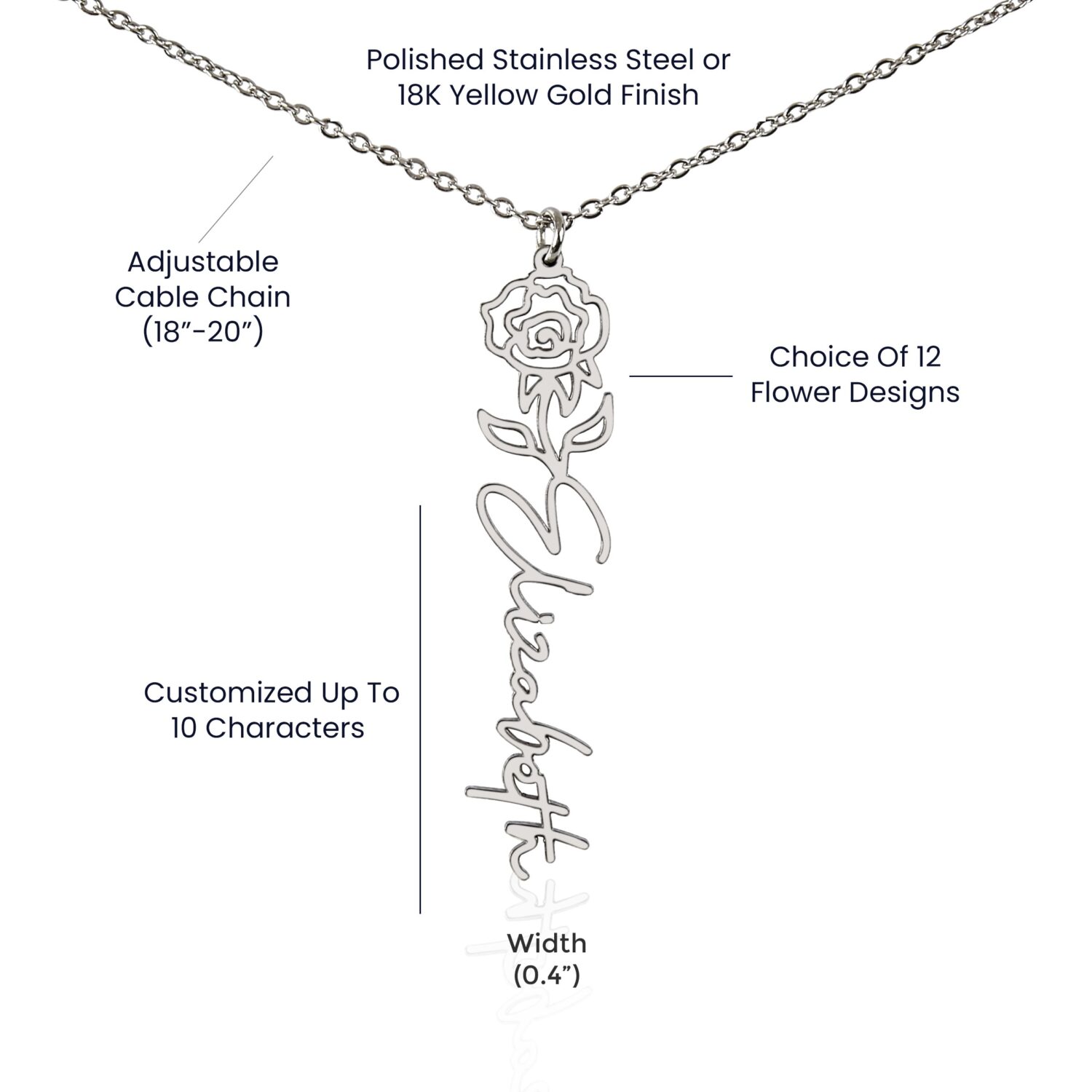 June Birth Flower Necklace Custom Elegant Gift - JEMINES