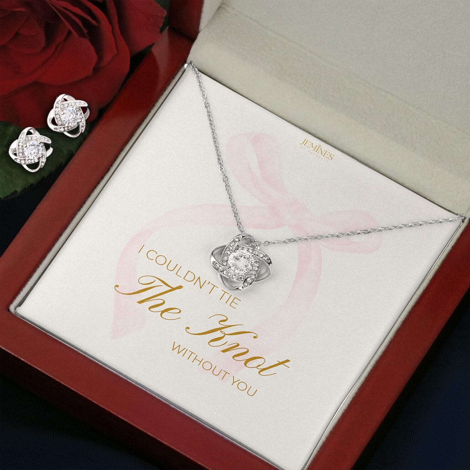 Love Knot Necklace Set Elegant Gift - JEMINES