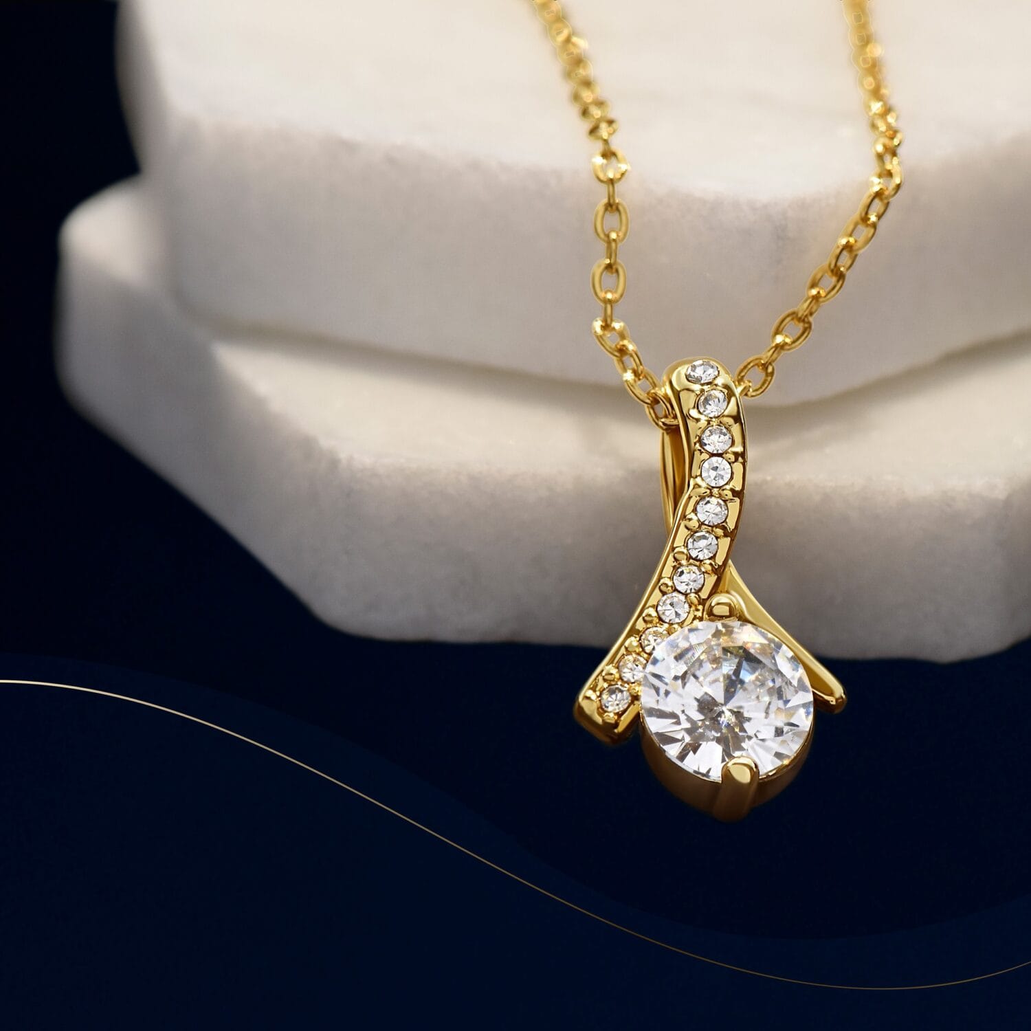 Loving Mom Alluring Beauty Gold Necklace Elegant Gift - JEMINES