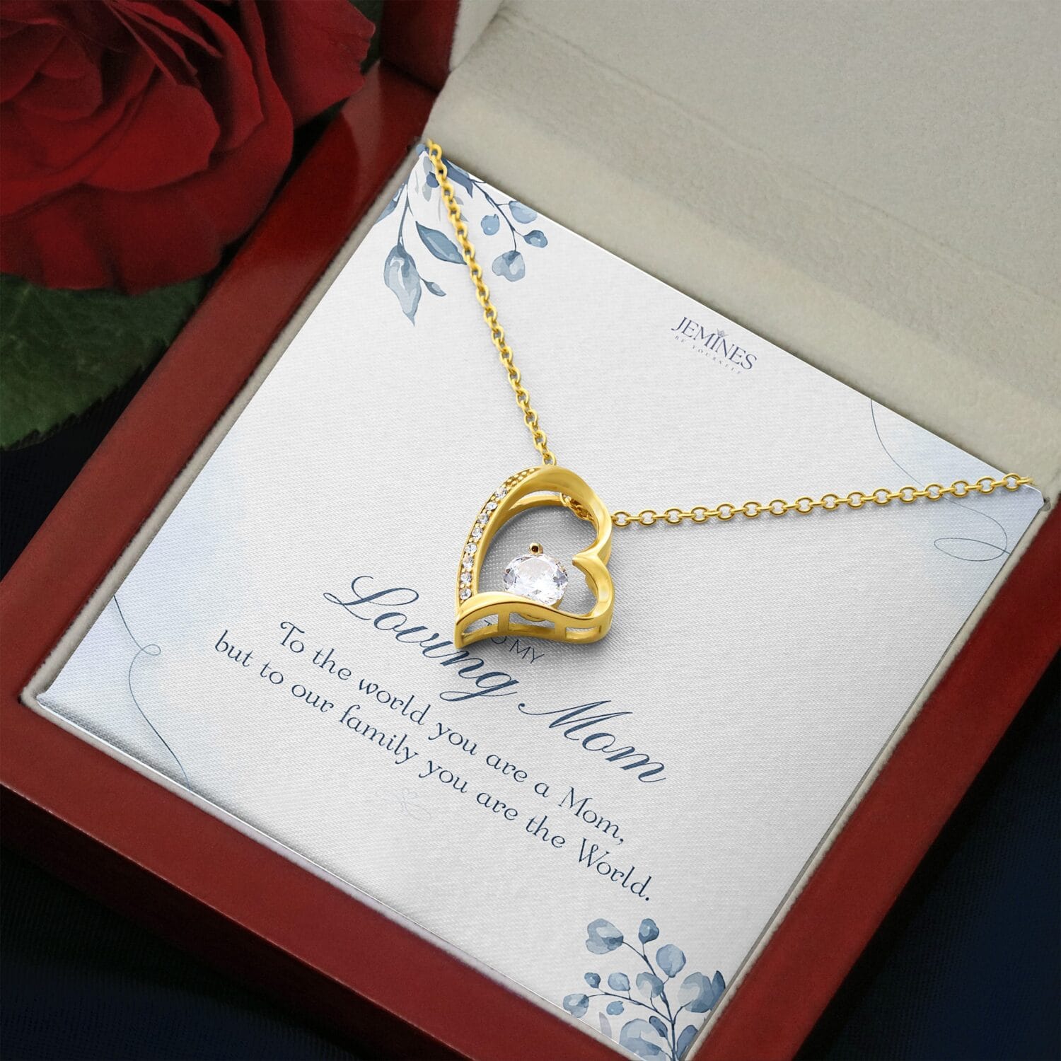 Loving Mom Forever Love Gold Necklace Elegant Gift - JEMINES