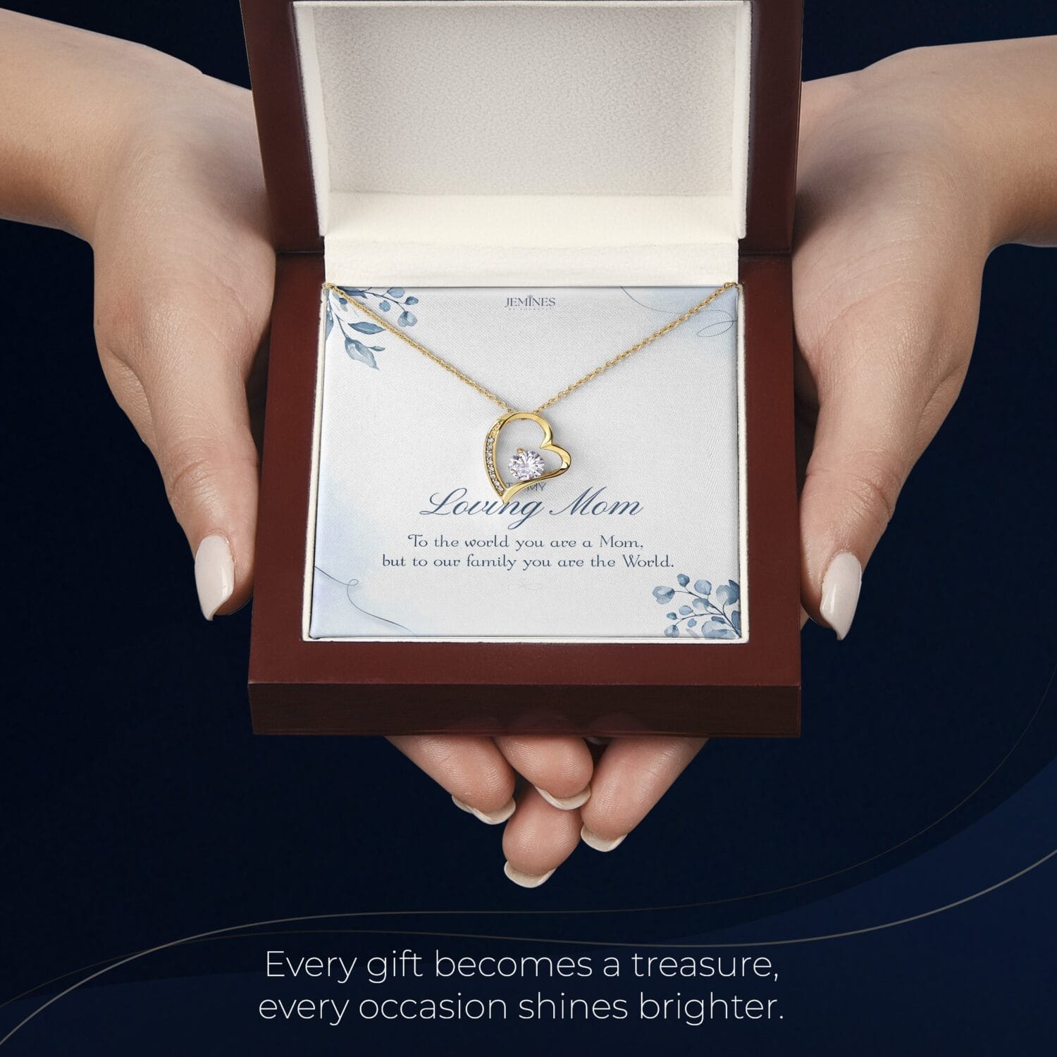 Loving Mom Forever Love Gold Necklace Elegant Gift - JEMINES