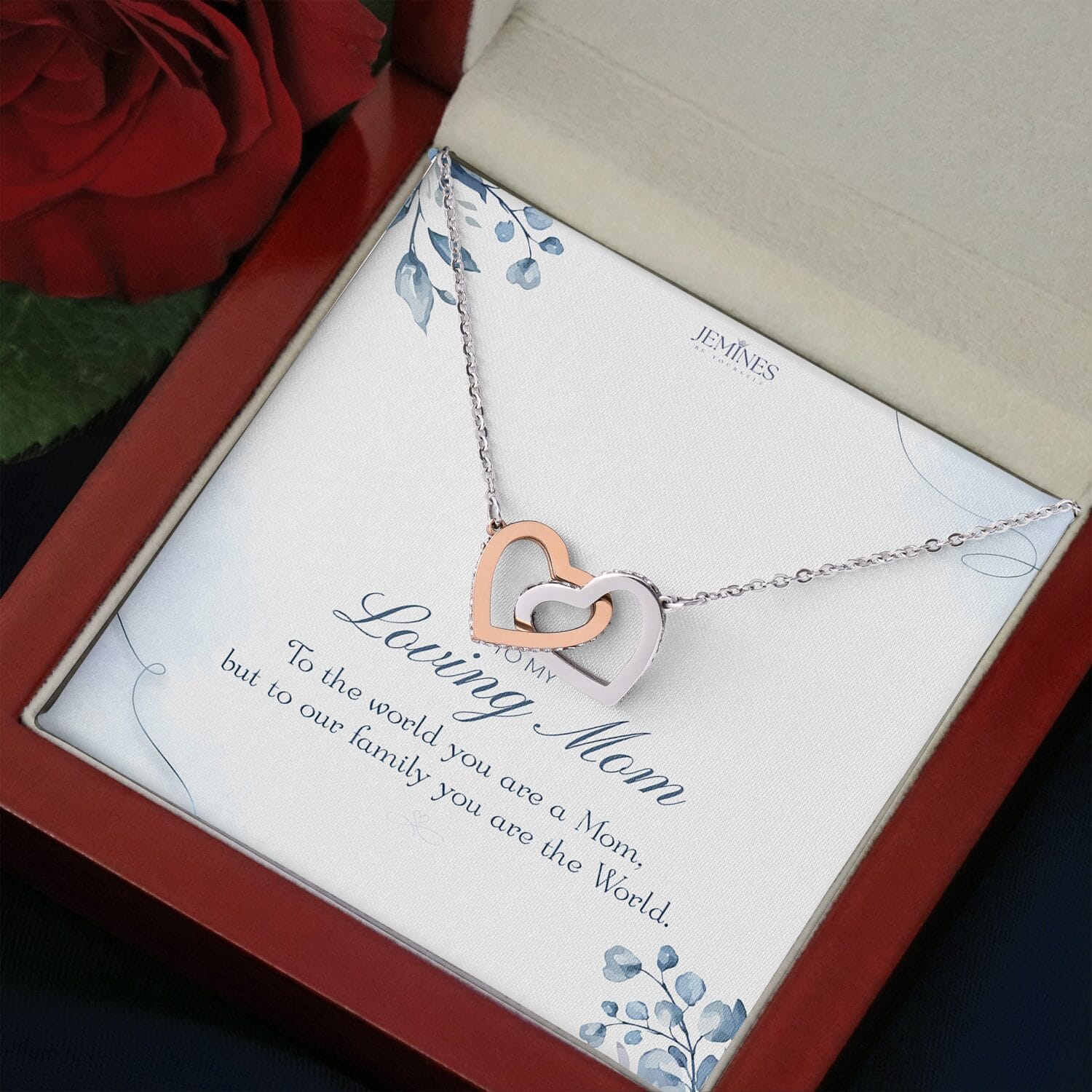 Loving Mom Interlocking Hearts Necklace Elegant Gift - JEMINES