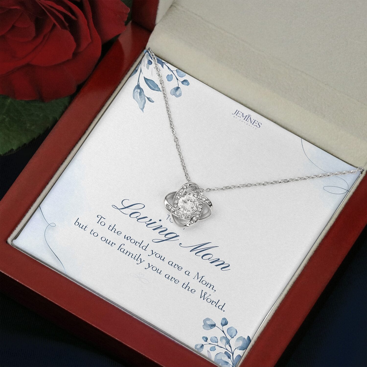 Loving Mom Love Knot Necklace Elegant Gift - JEMINES