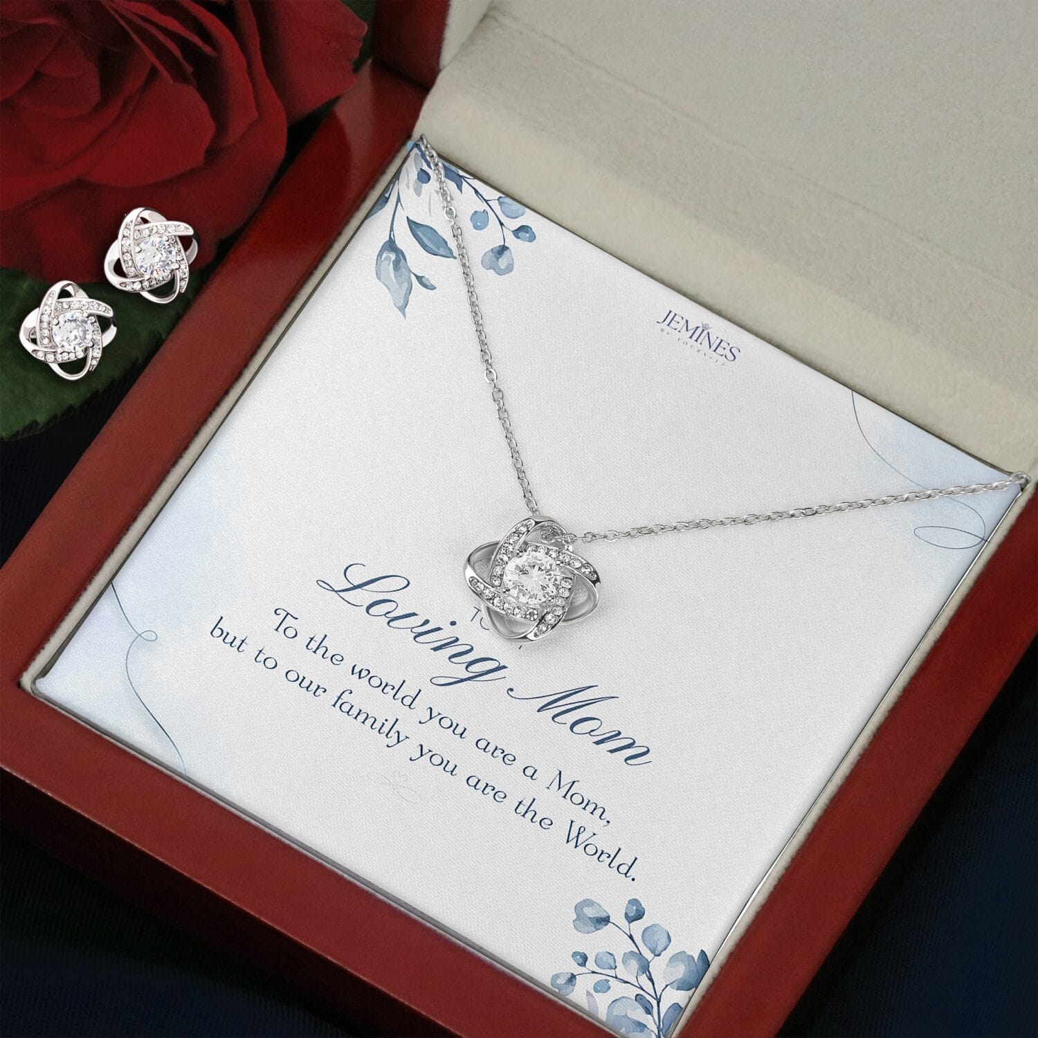 Loving Mom Love Knot Set Necklace Elegant Gift - JEMINES