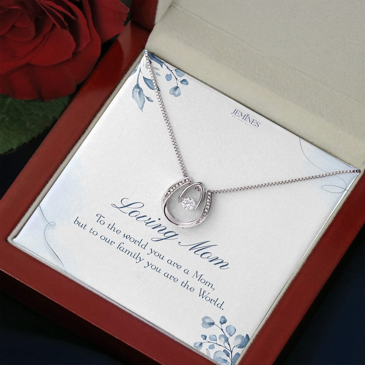 Loving Mom Lucky in Love Necklace Elegant Gift - JEMINES