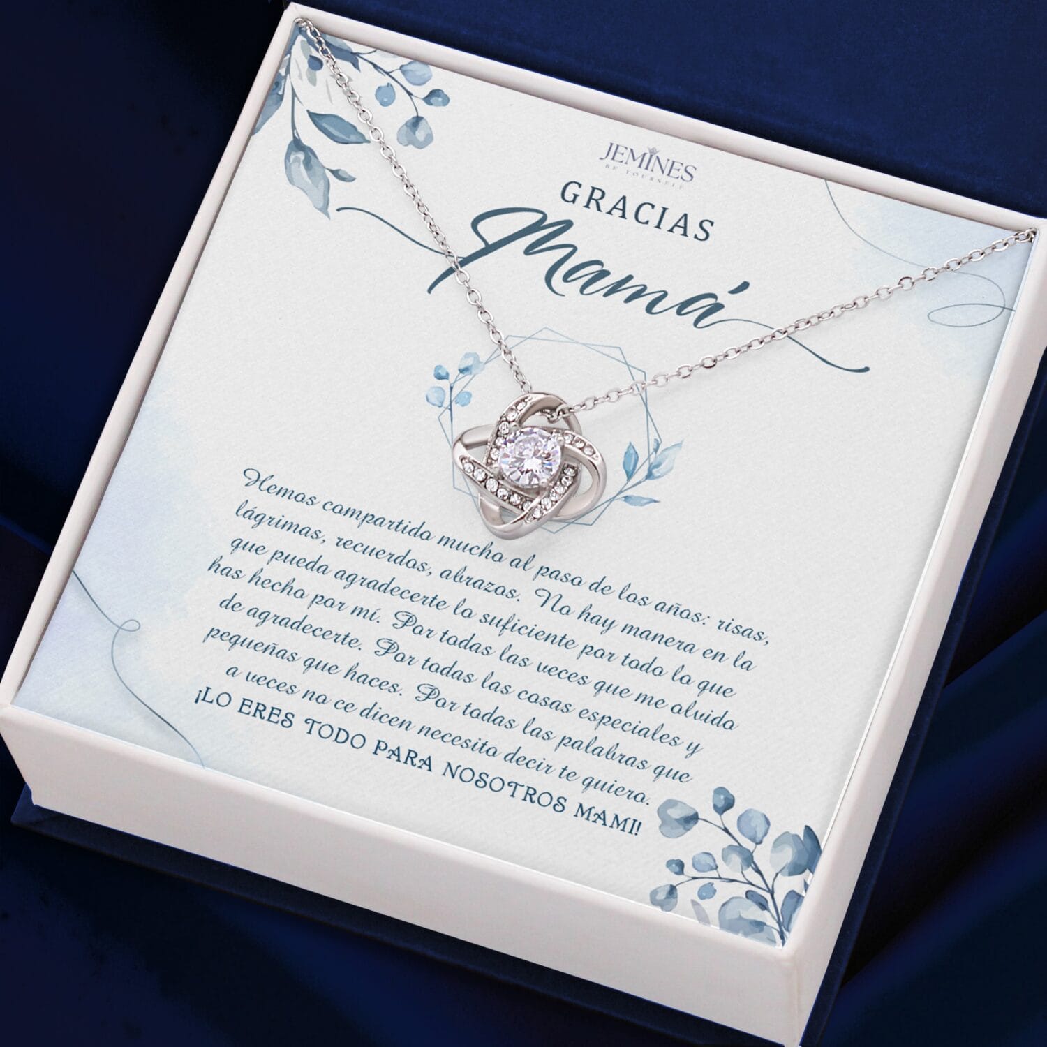 Mama Love Knot Necklace Elegant Spanish Gift - JEMINES