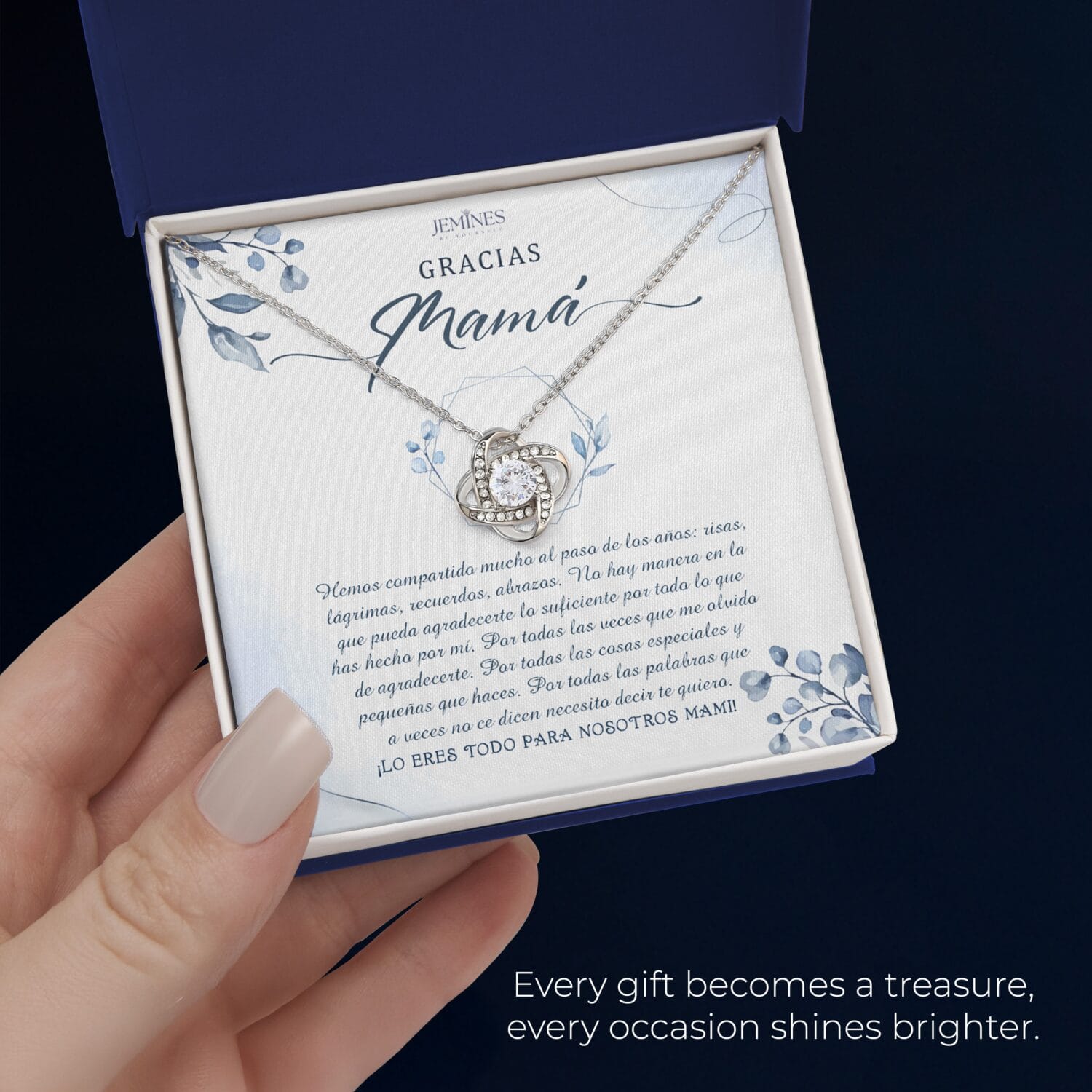Mama Love Knot Necklace Elegant Spanish Gift - JEMINES