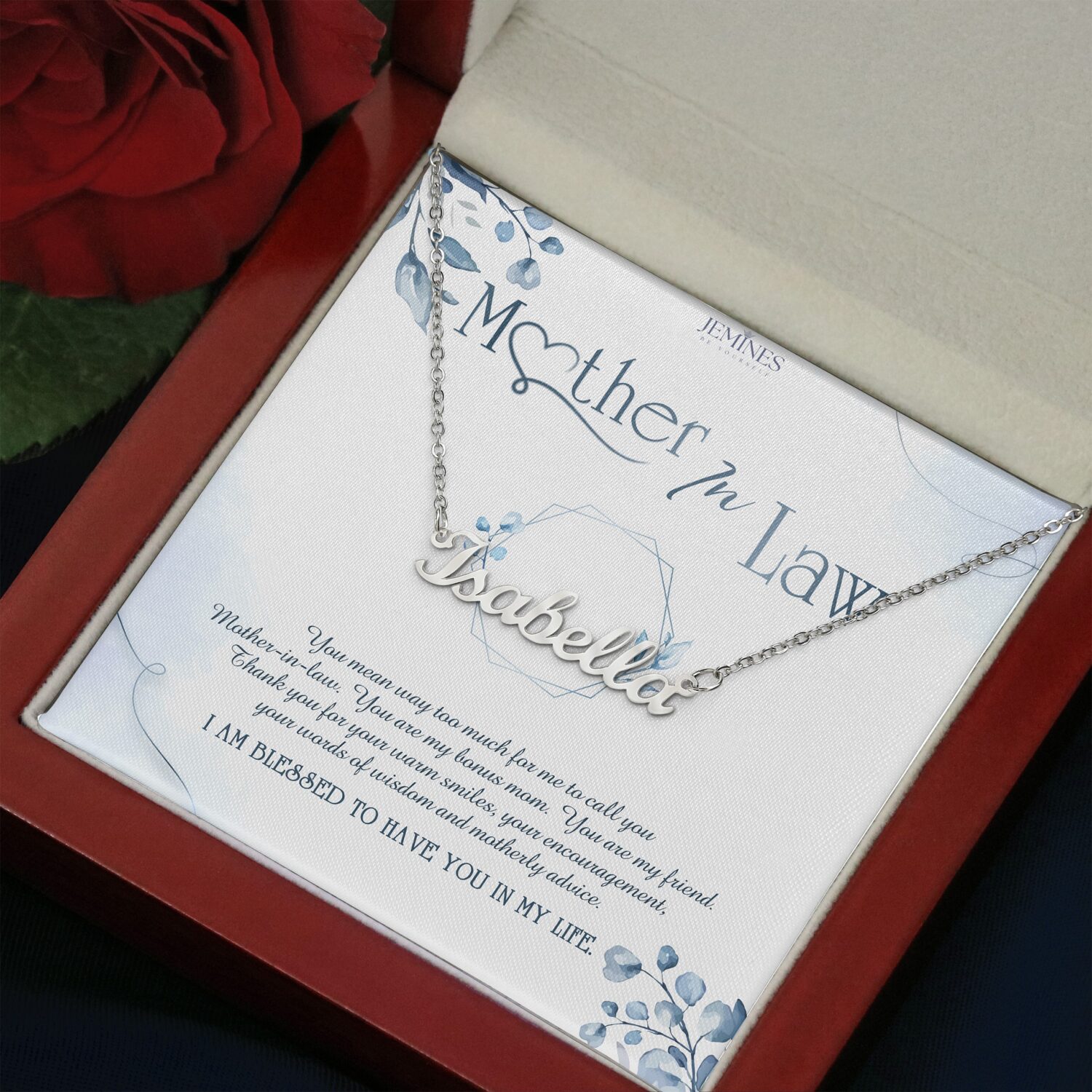 Mother-In-Law Custom Name Necklace Elegant Gift - JEMINES