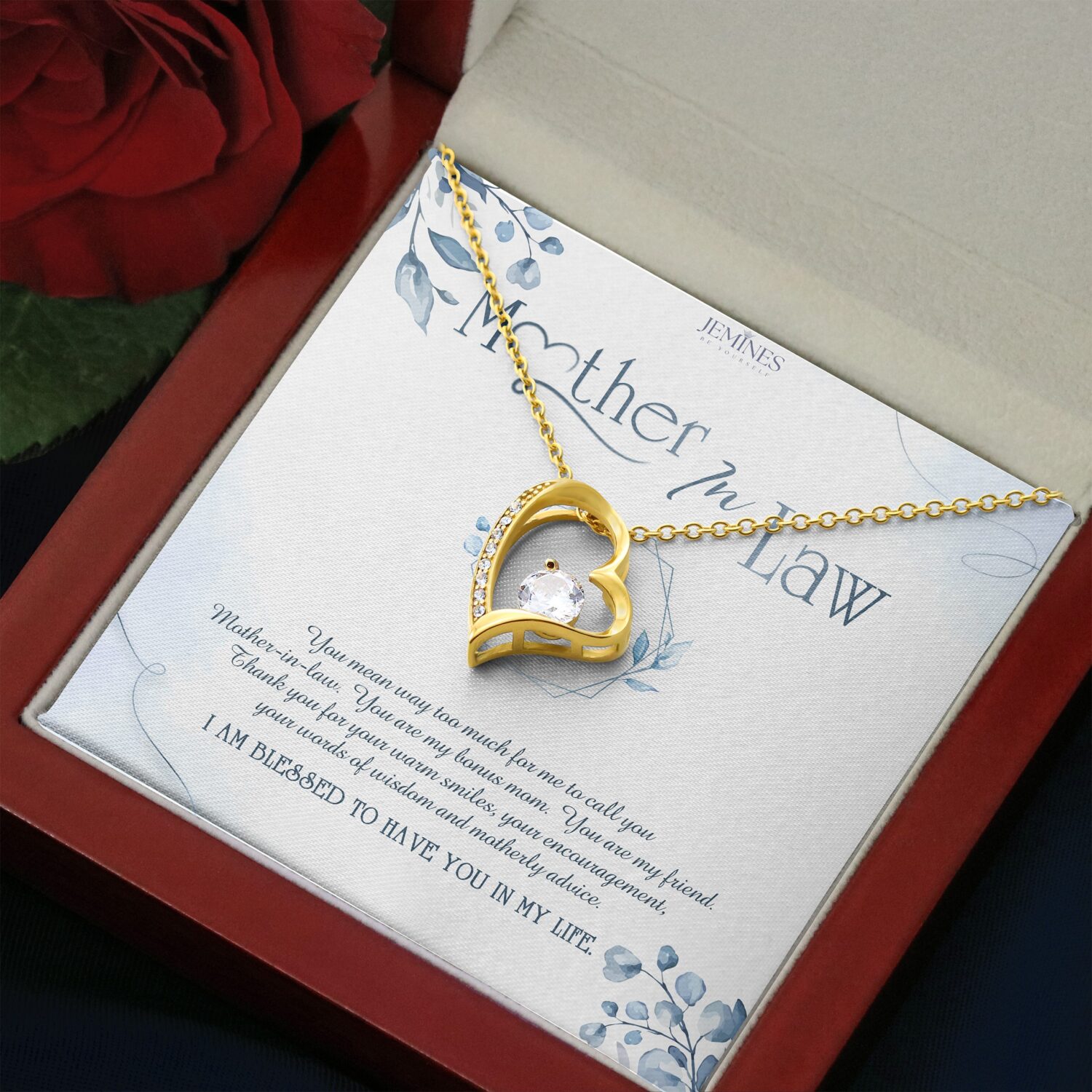 Mother-In-Law Forever Love Gold Necklace Elegant Gift - JEMINES