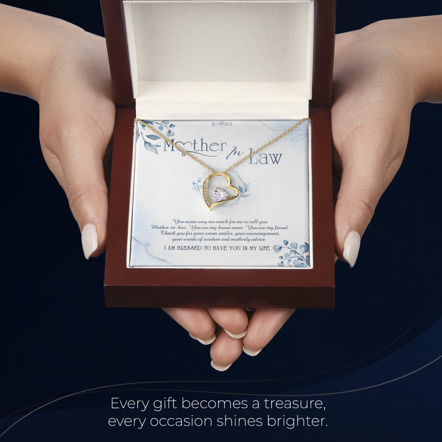Mother-In-Law Forever Love Gold Necklace Elegant Gift - JEMINES