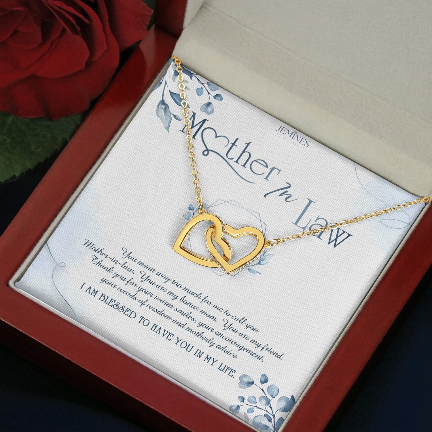 Mother-In-Law Interlocking Gold Necklace Elegant Gift - JEMINES