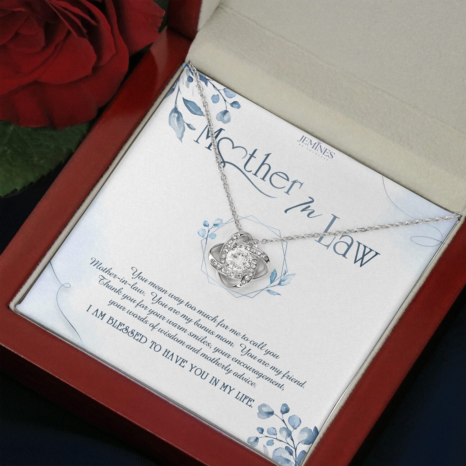 Mother-In-Law Love Knot Necklace Elegant Gift - JEMINES