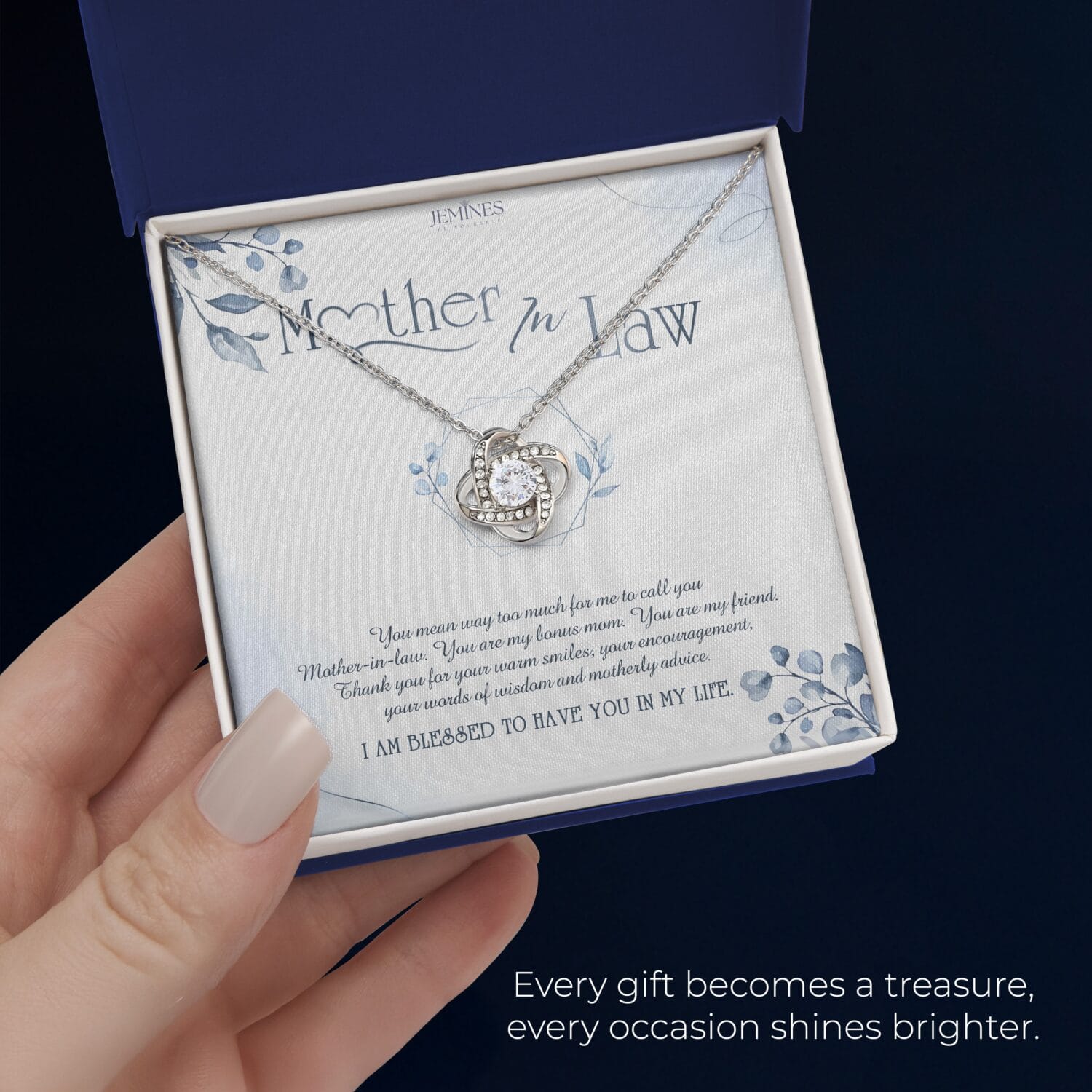 Mother-In-Law Love Knot Necklace Elegant Gift - JEMINES