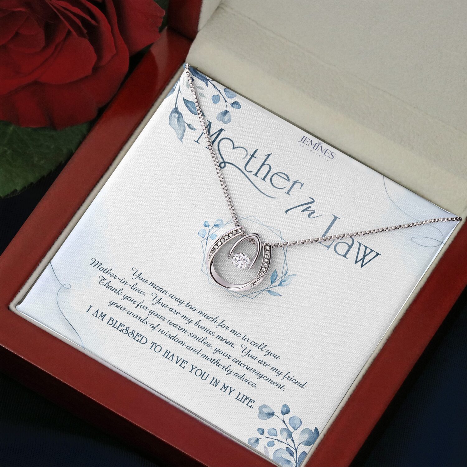 Mother-In-Law Lucky in Love Necklace Elegant Gift - JEMINES