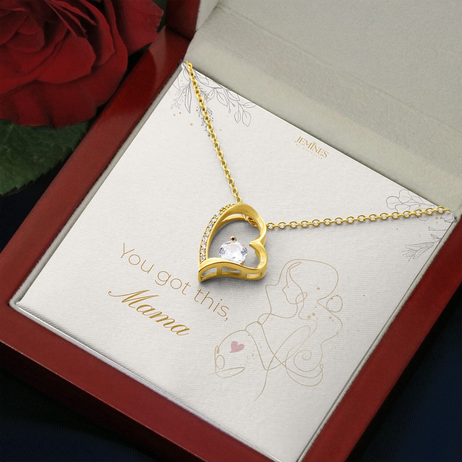 Motherhood Forever Love Gold Necklace Elegant Gift - JEMINES
